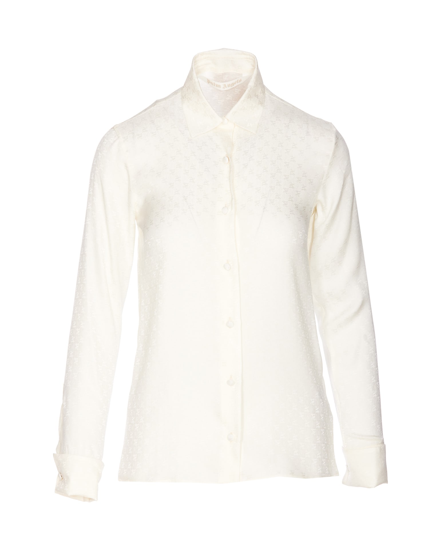 Palm Angels Monogram All Over Logo Shirt In White