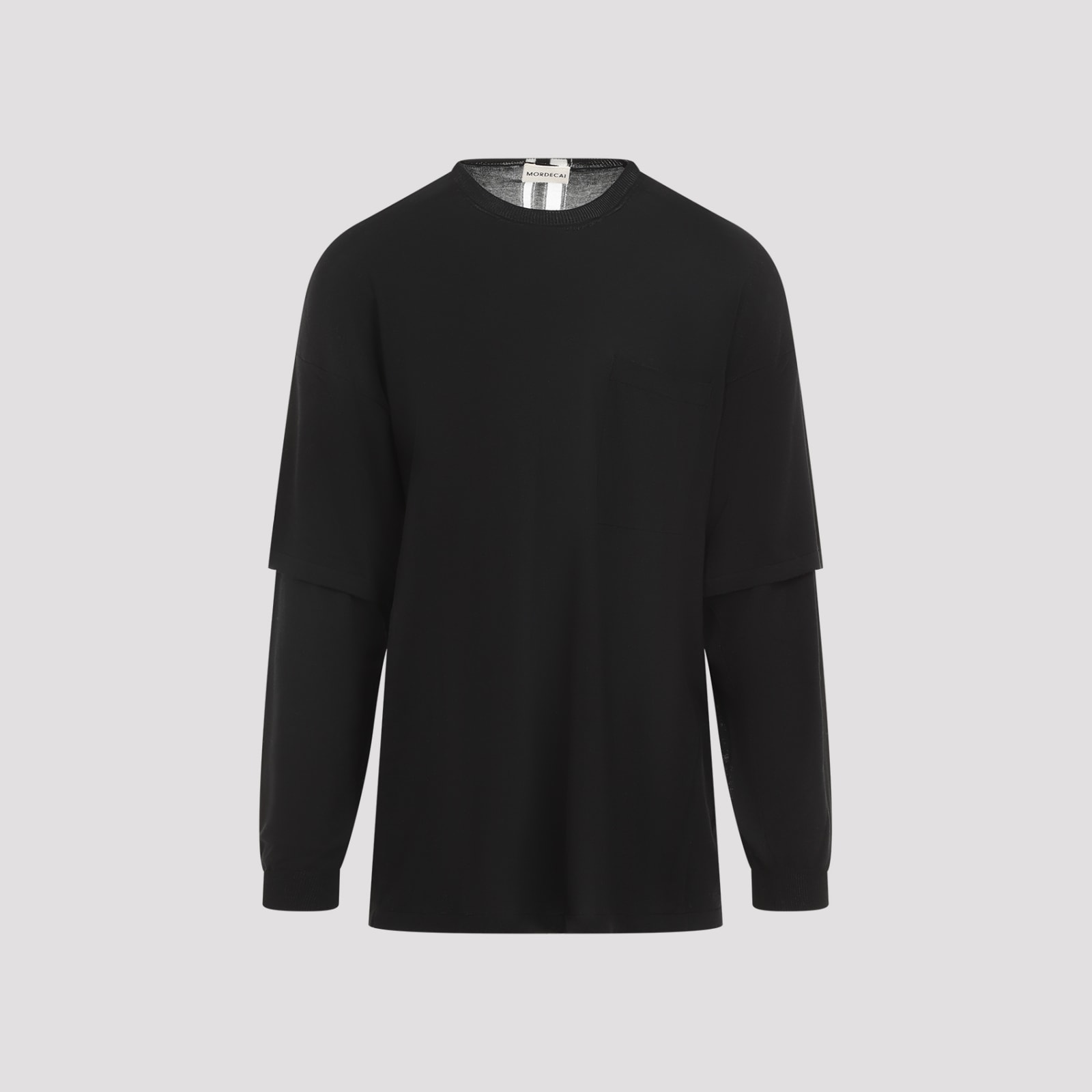 Shop Mordecai Fresco Double Layer Sweater In Black