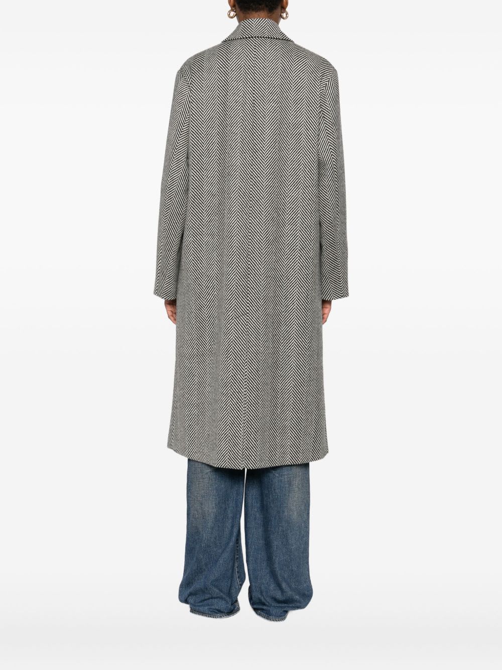 Forte Forte Herringbone Pattern Coat Flap Pockets In Gray