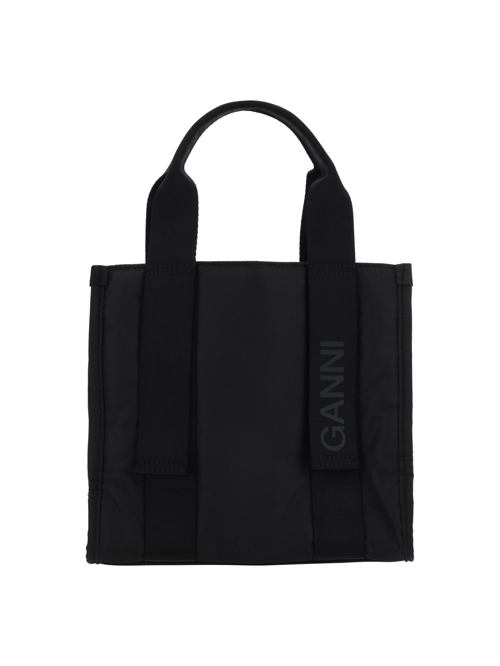 Shop Ganni Recycled Tech Tote Bag In Black