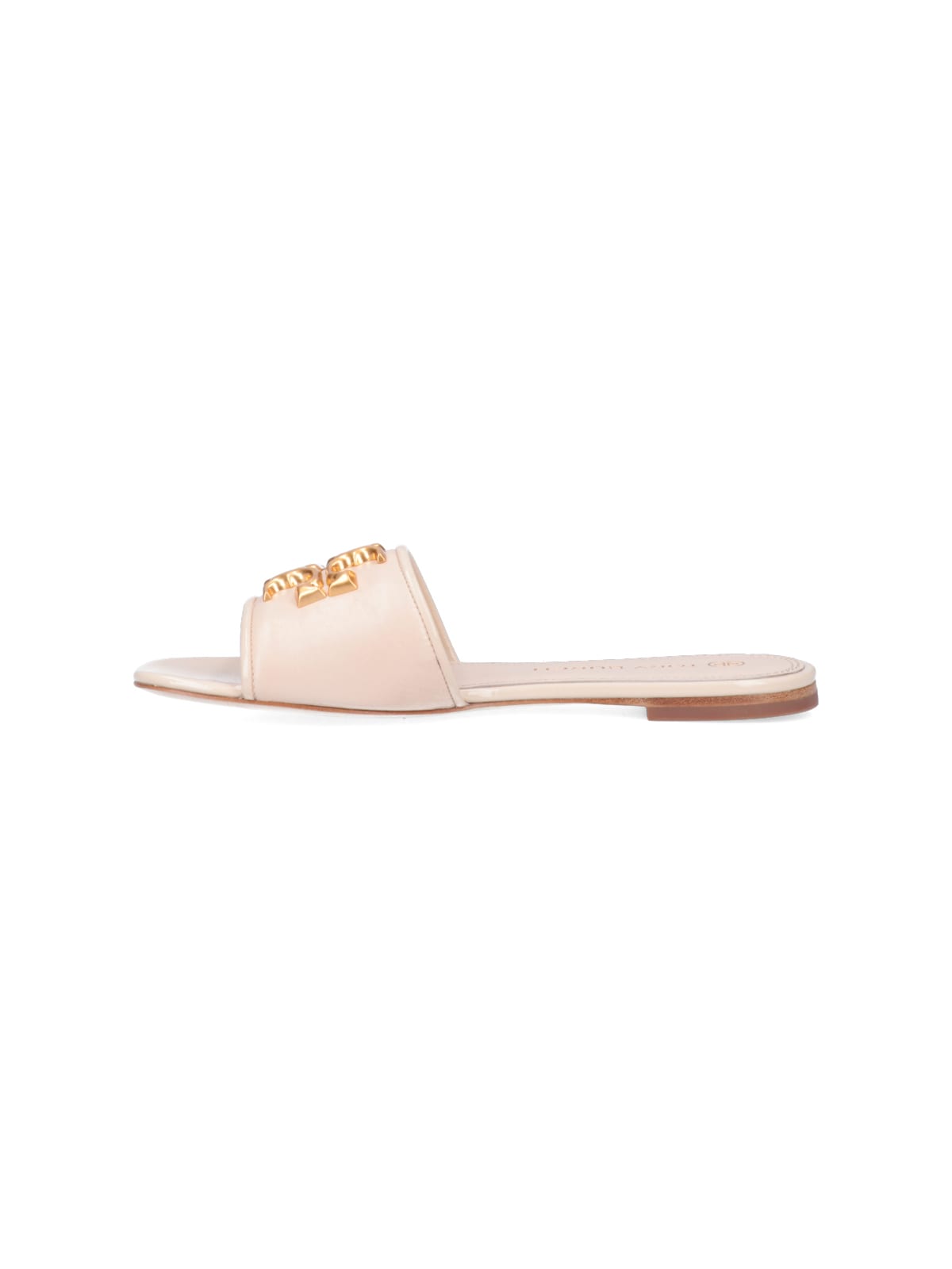 Shop Tory Burch Eleanor Slider Sandals In Crema