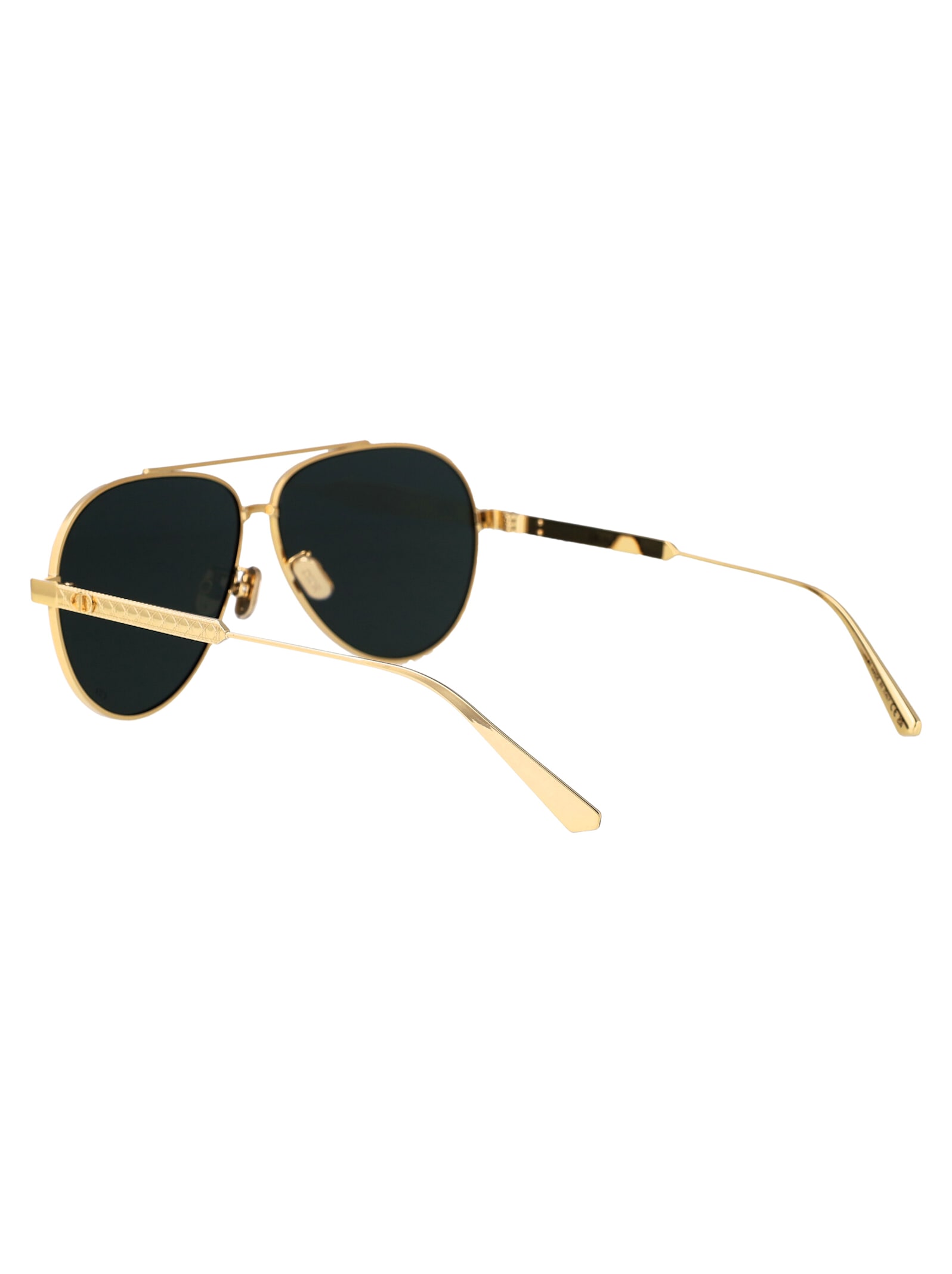 Shop Dior Cannage Sunglasses In Gold Black