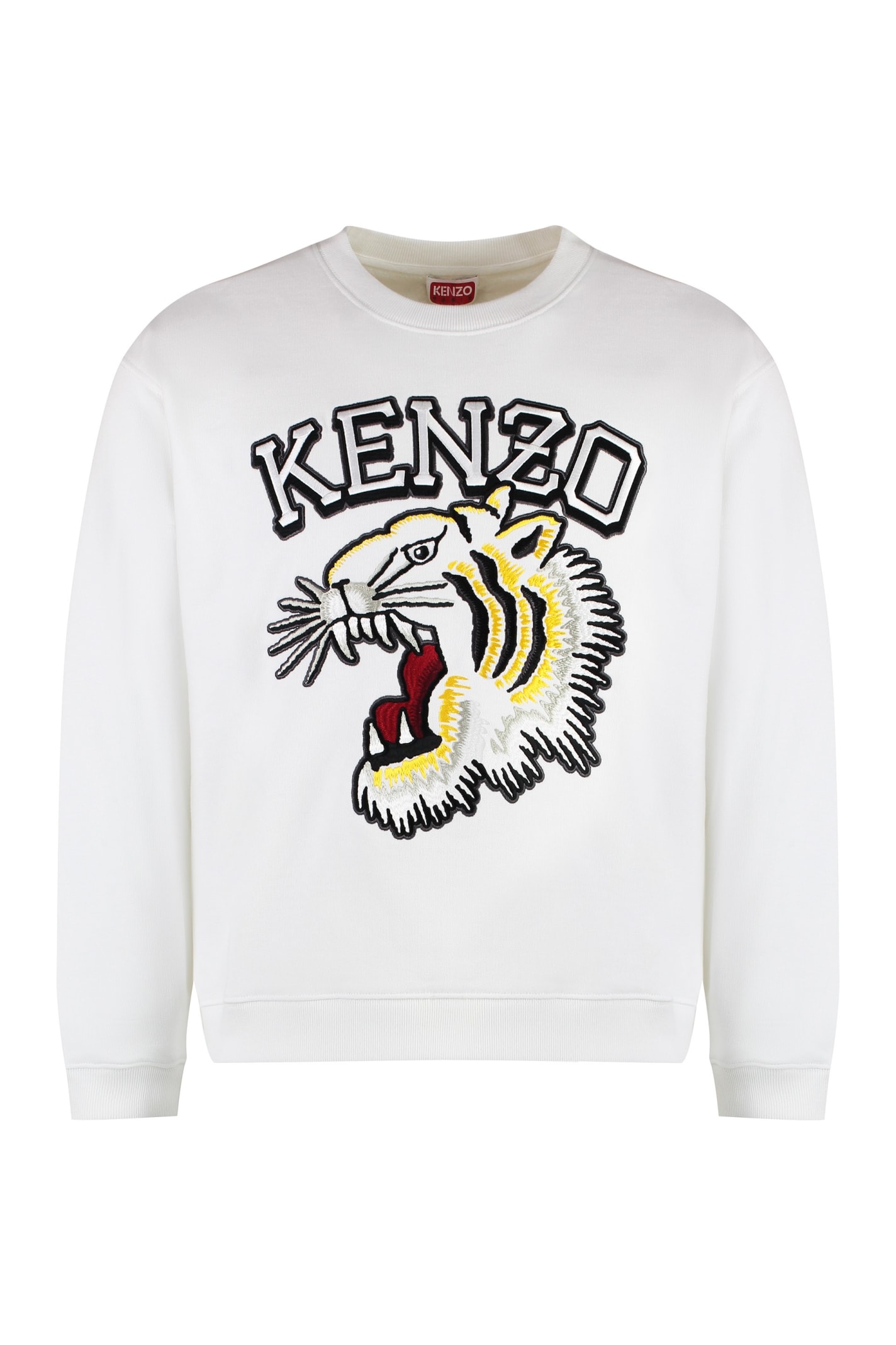 Shop Kenzo Cotton Crew-neck Sweatshirt In White