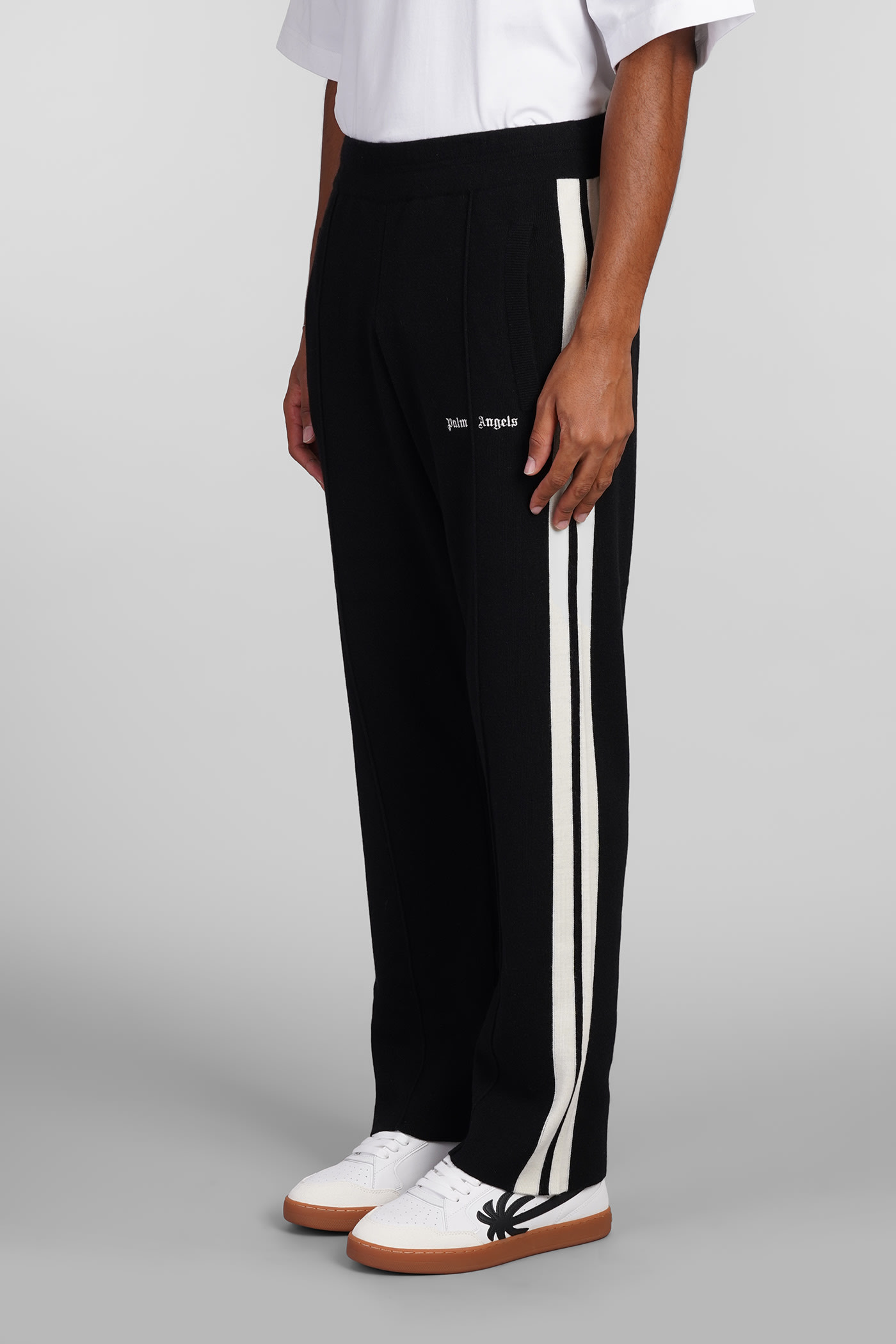 Shop Palm Angels Pants In Black Wool