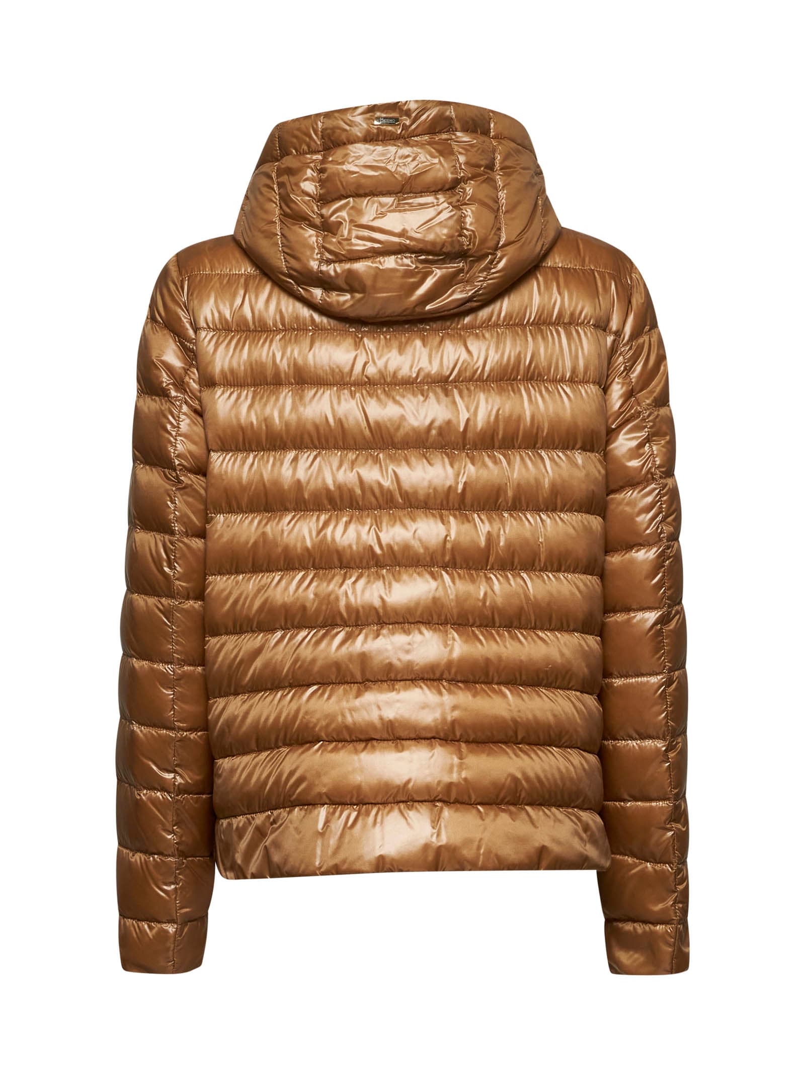 Herno Concealed Padded Jacket In Camel