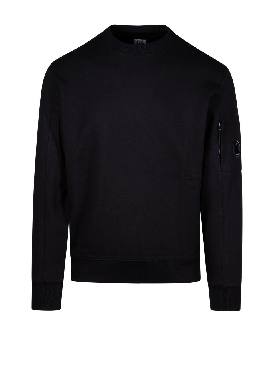 Shop C.p. Company Crewneck Long-sleeved Sweatshirt In Black