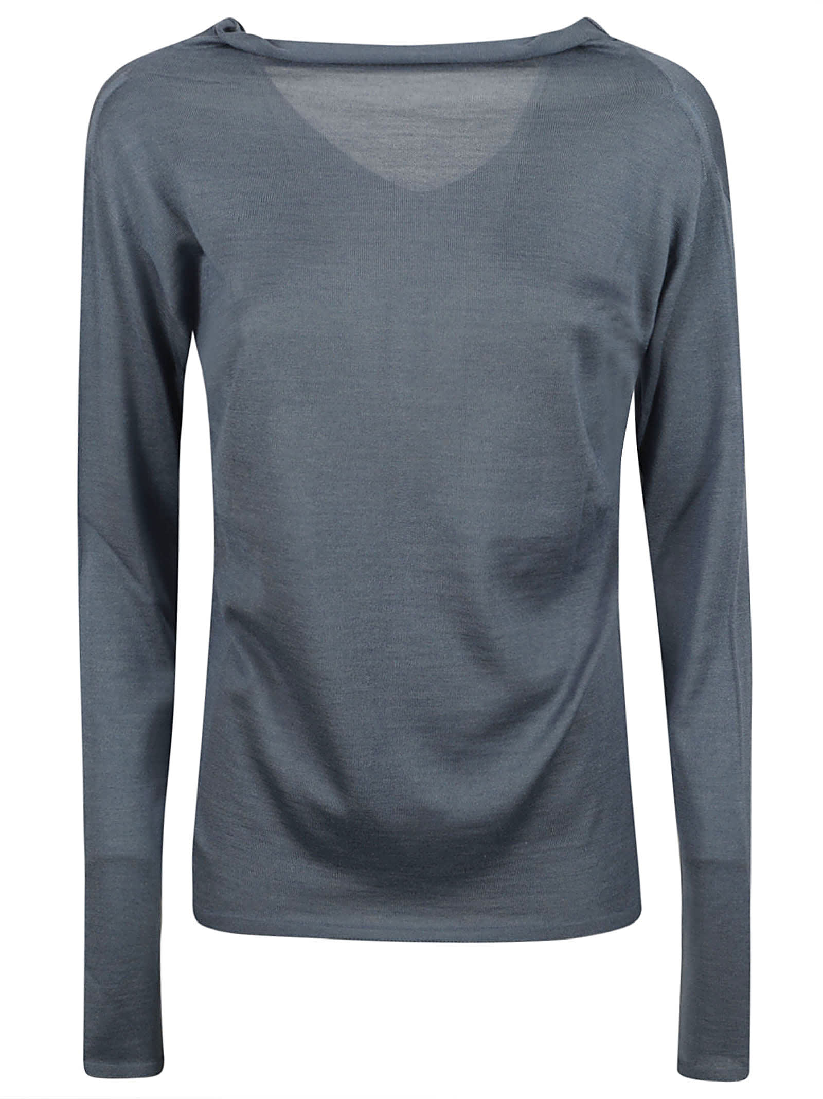 Shop Fabiana Filippi V-neck Long-sleeved Jumper In Light/pastel Blue