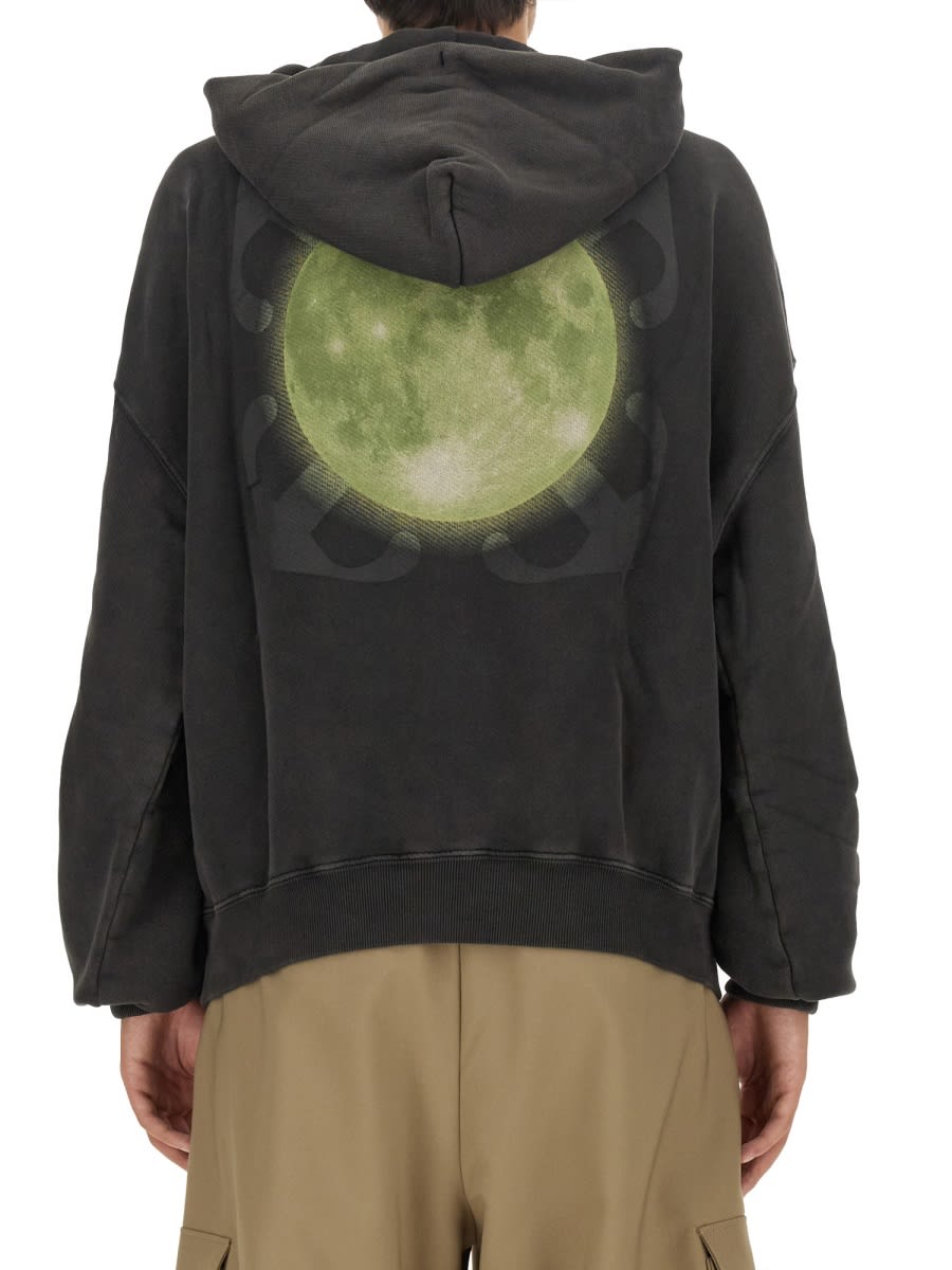 Shop Off-white Super Moon Print Sweatshirt In Black