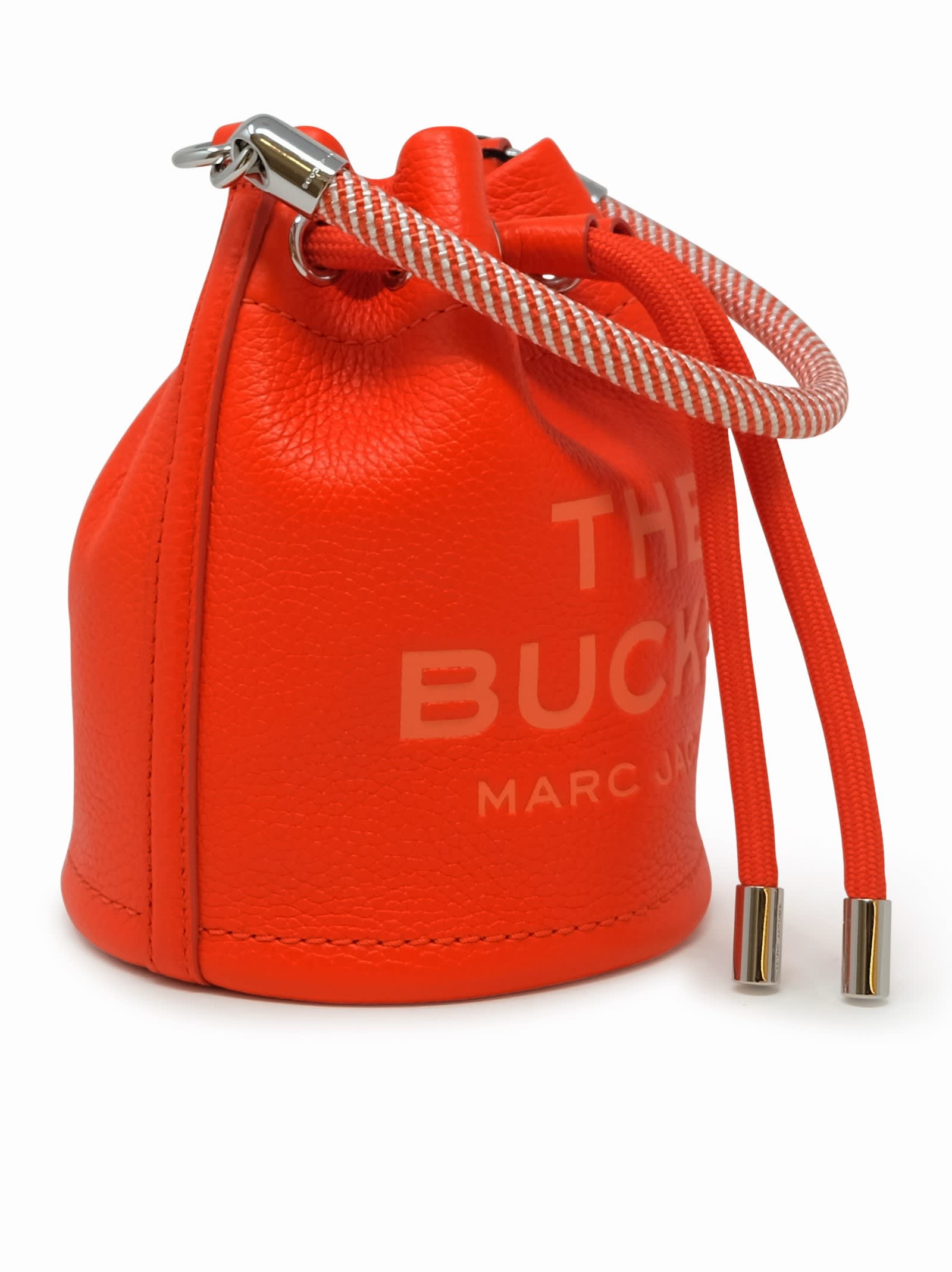 Shop Marc Jacobs Orange Leather The Mini Bucket Bag