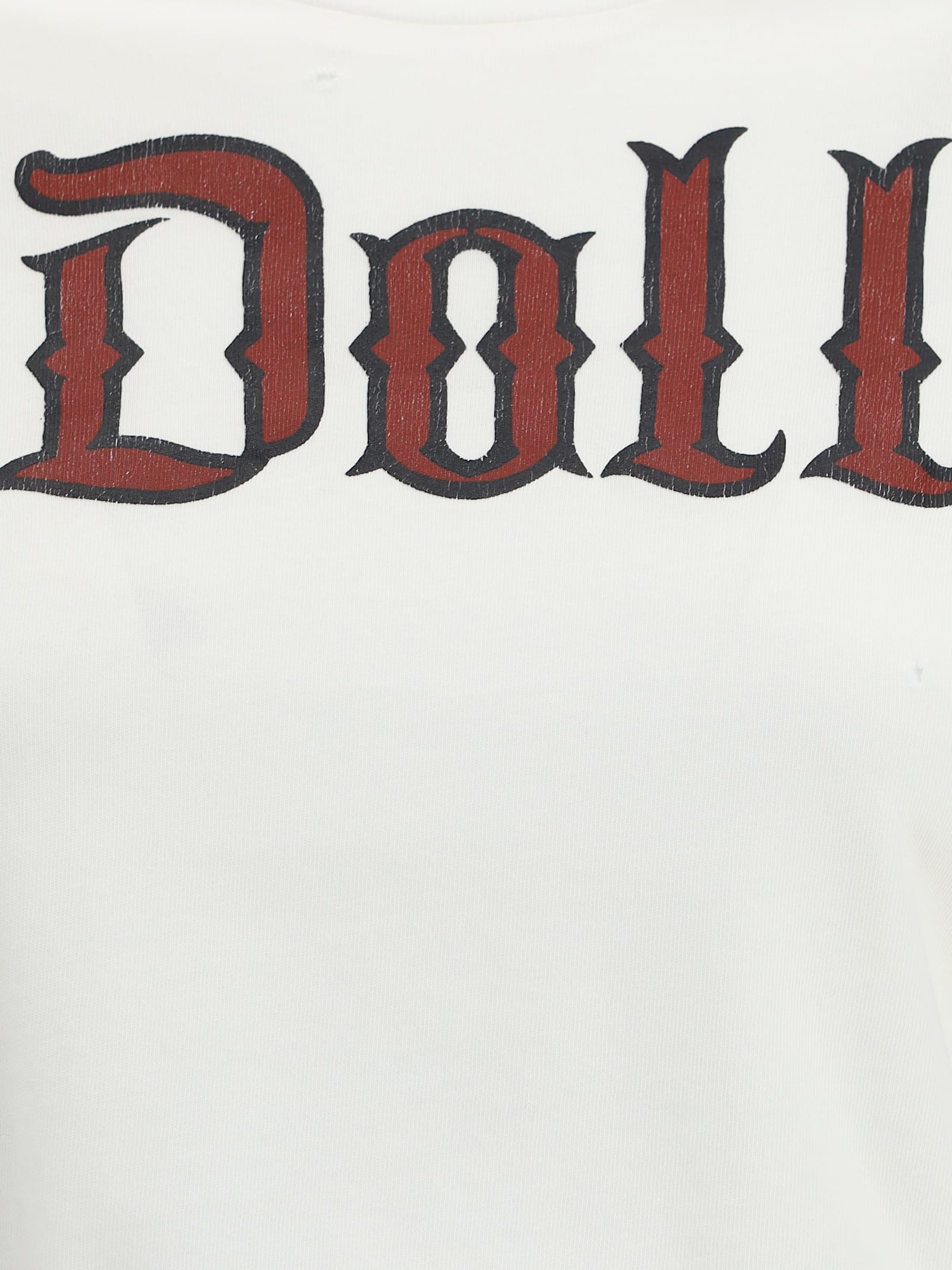 Dolce & Gabbana Graphic Print Cropped Top With Short Sleeves In White