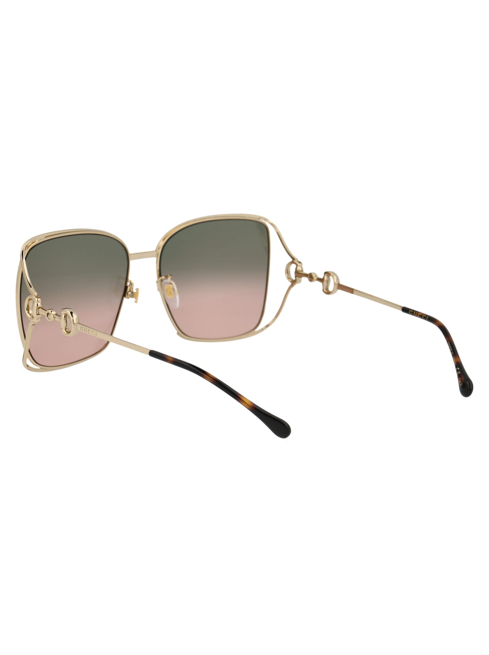 Shop Gucci Gg1020s Sunglasses In 001 Gold Gold Green