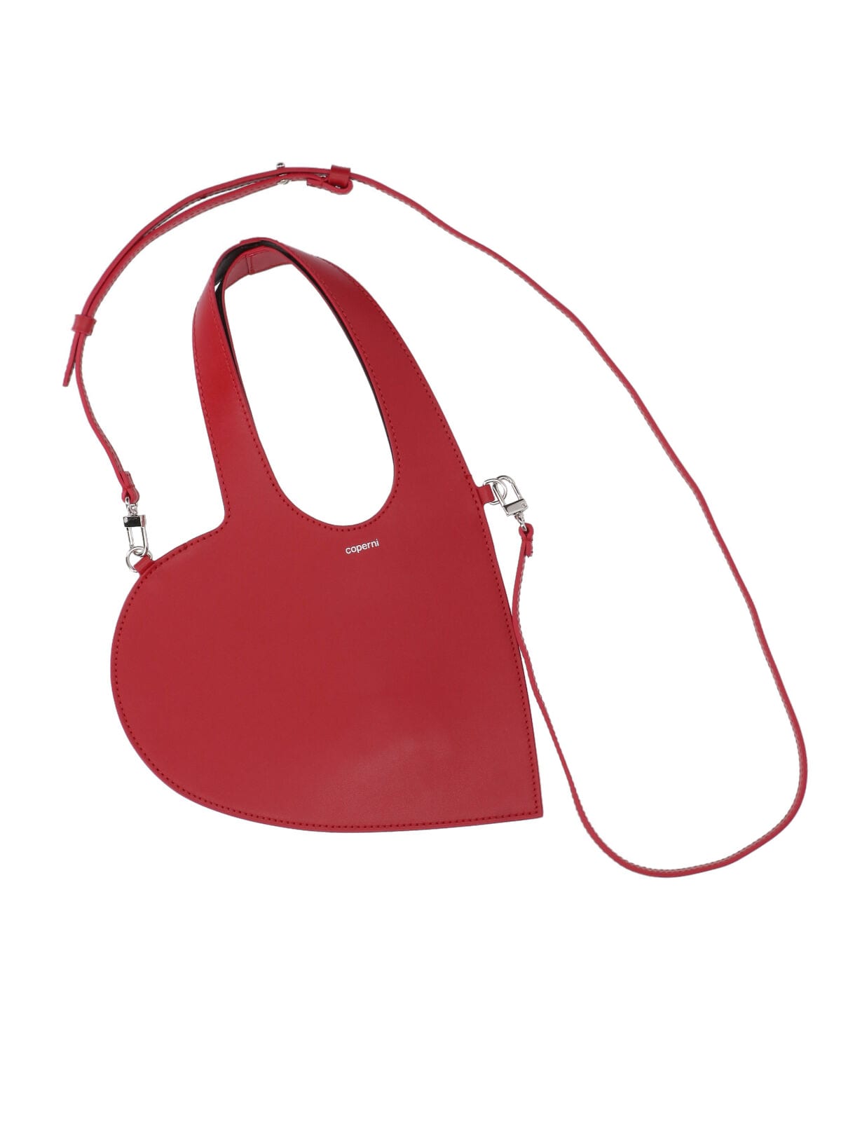 Coperni Heart-shaped Calf Leather Bag With Removable Strap In Red