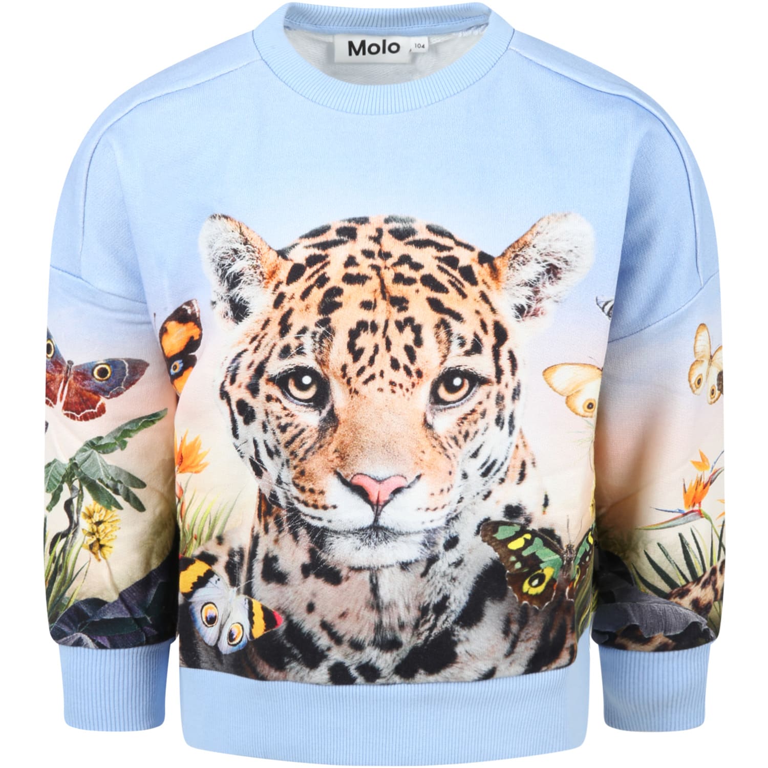 Molo Light-blue Sweatshirt For Kids With Tiger