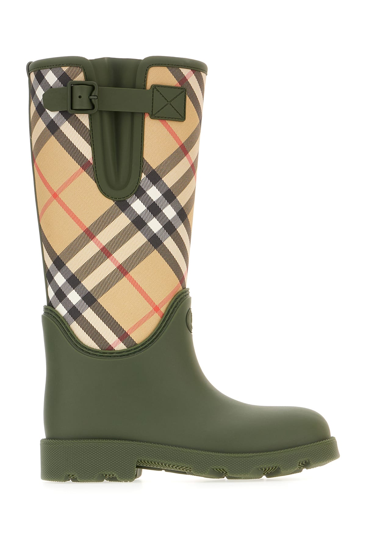 Burberry Women Rainboots With Traditional Check Insert In Multi