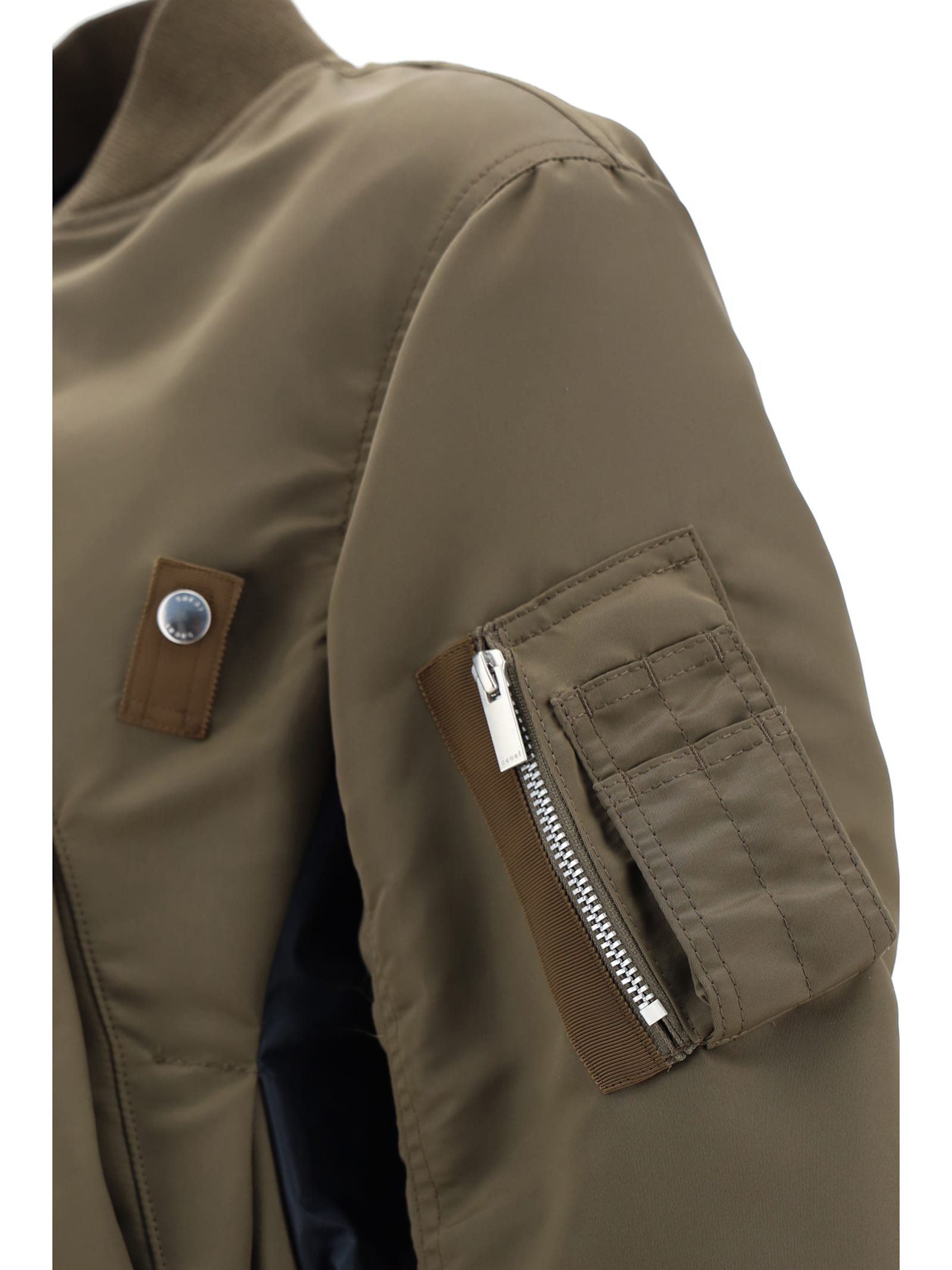 Shop Sacai Jacket In Beige