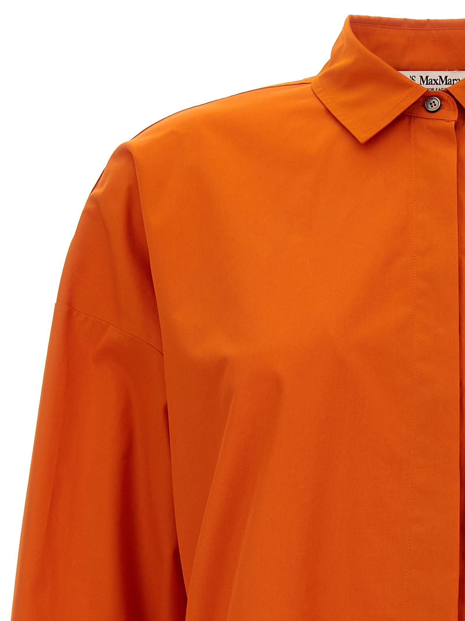 S Max Mara Gerona Popeline Cotton Shirt By Max Mara In Orange