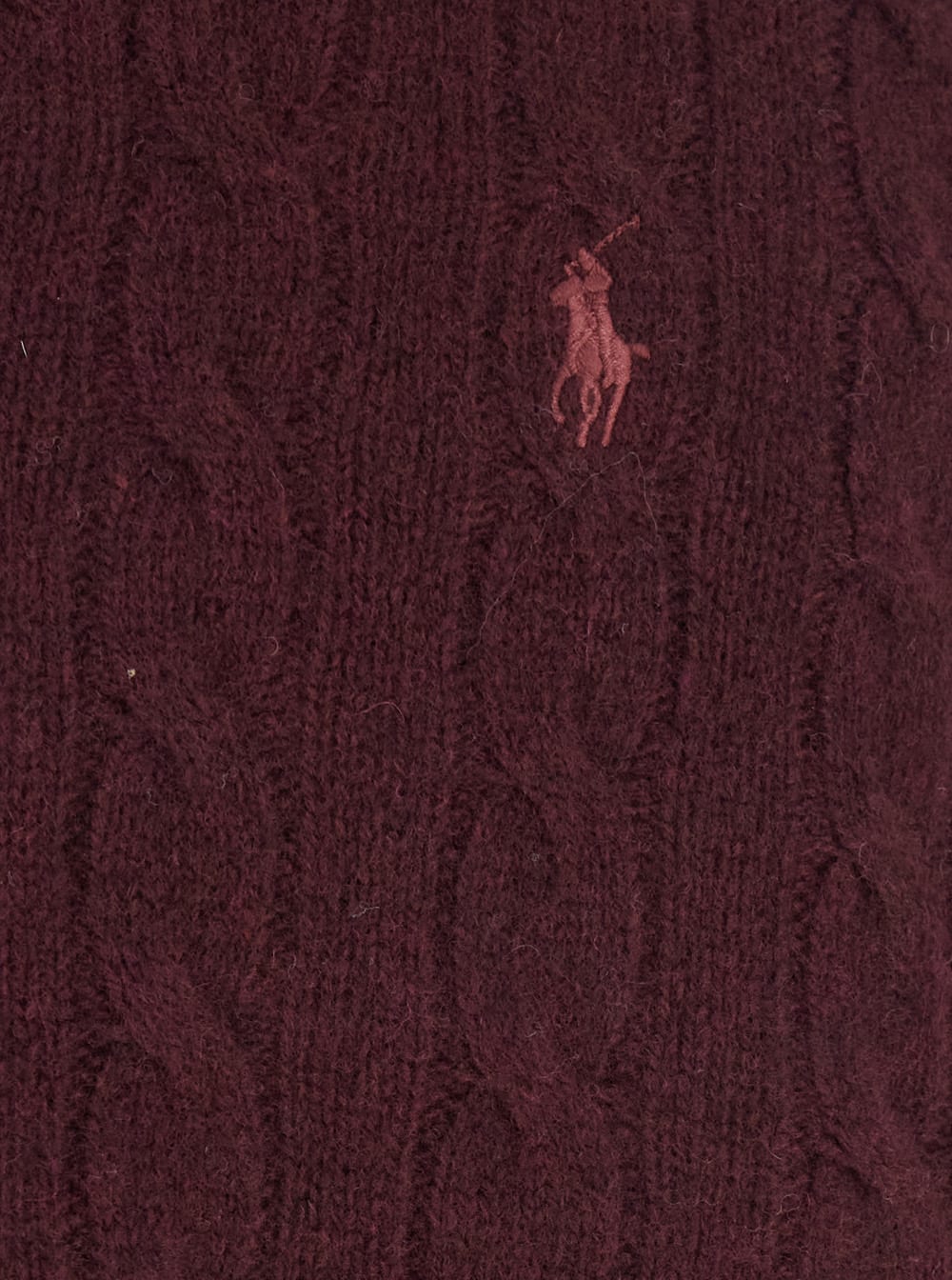 Polo Ralph Lauren Bordeaux Sleeveless Vest With V Neck And Pony Embroidery On The Front In Wool And Cashmere Man In Burgundy