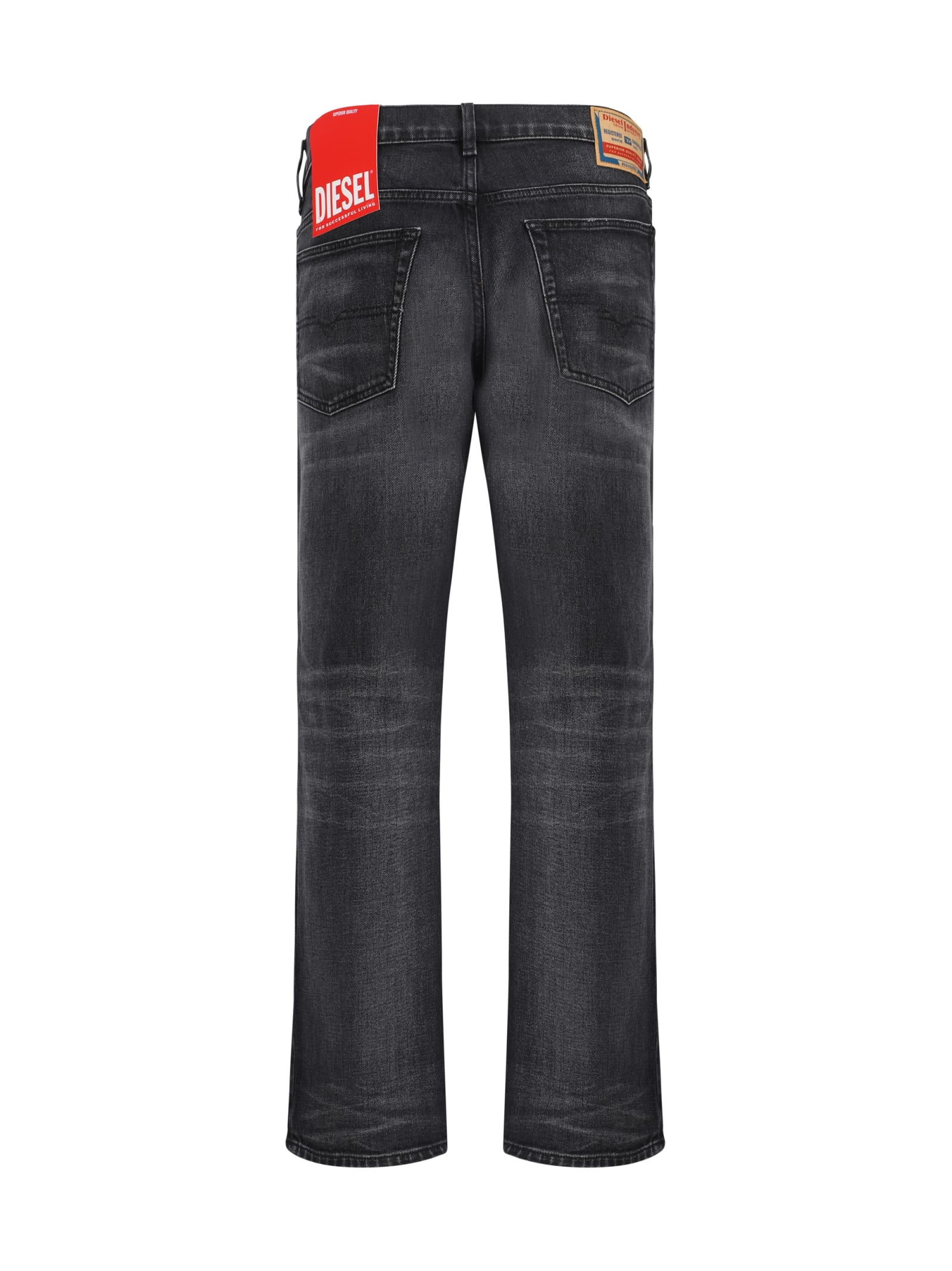 Shop Diesel Cotton Denim Pants D-finitive In 008 - Black/denim