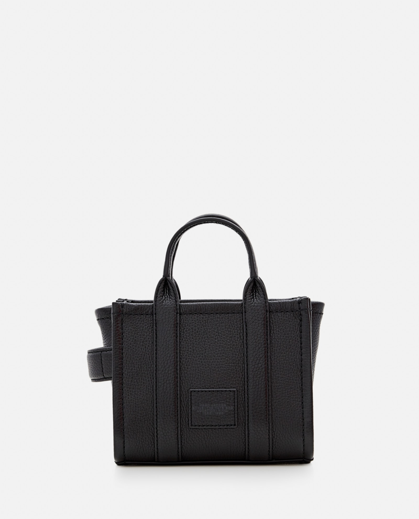 Shop Marc Jacobs The Mini Leather Tote Bag In Black