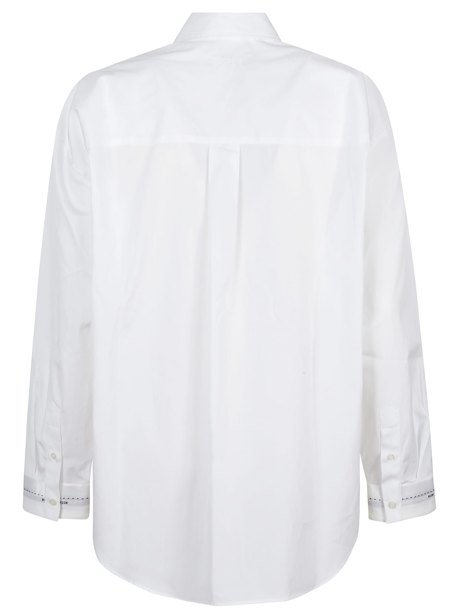 Msgm Button-down Regular Cut Shirt With Minimalist Design In White