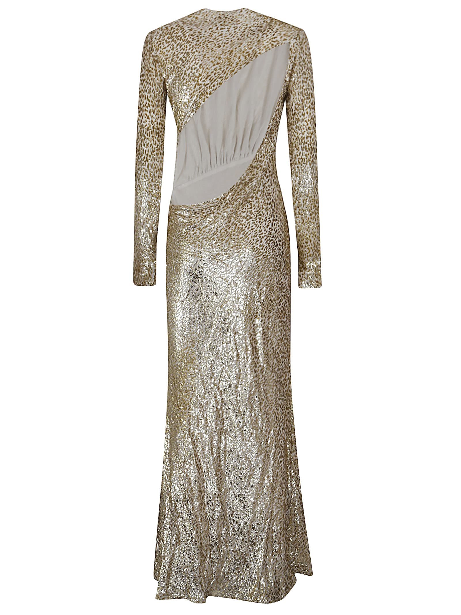Self-portrait Long Dress In Gold Thread In Gold