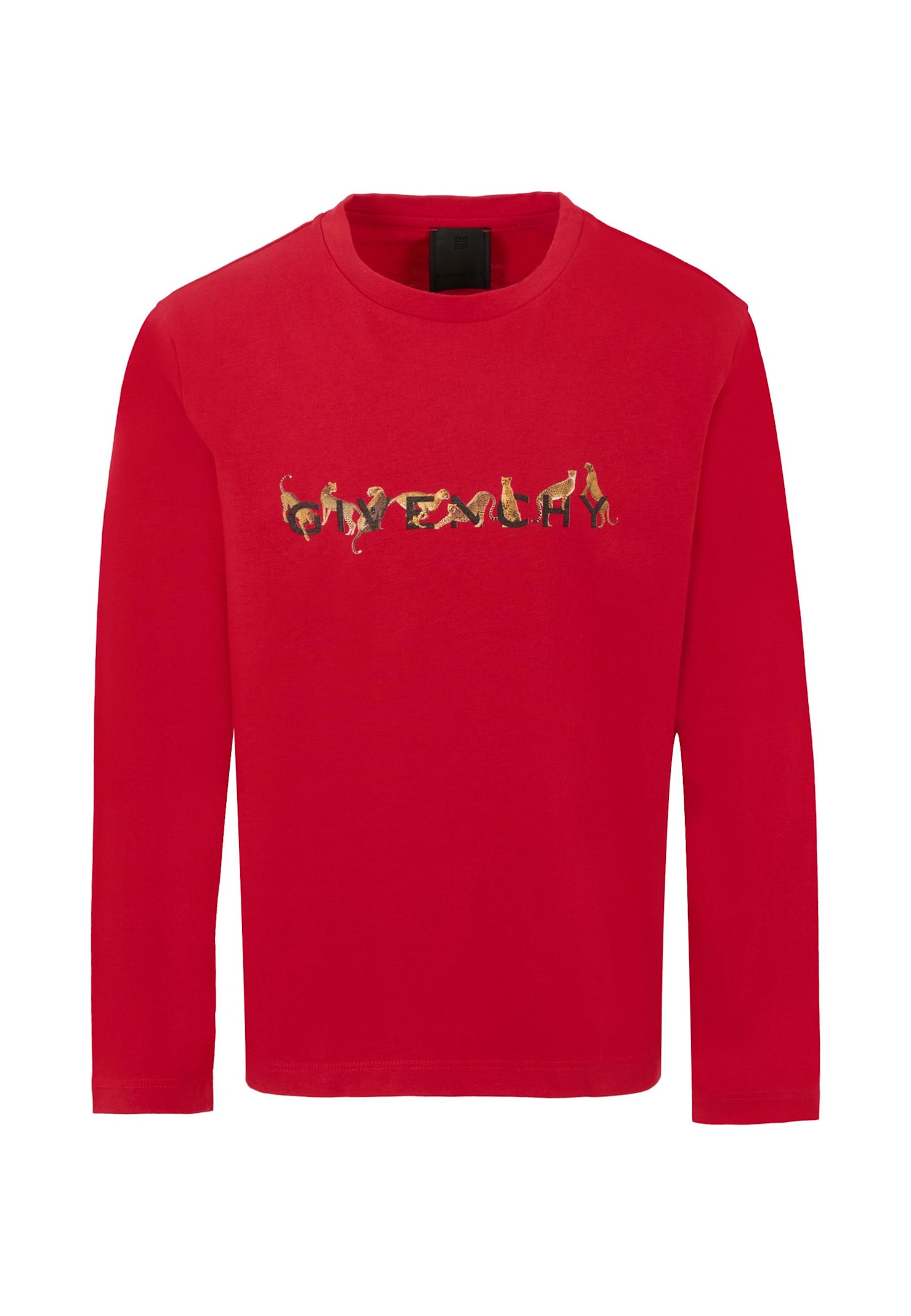 Givenchy Animal-logo Long-sleeve T-shirt In Red