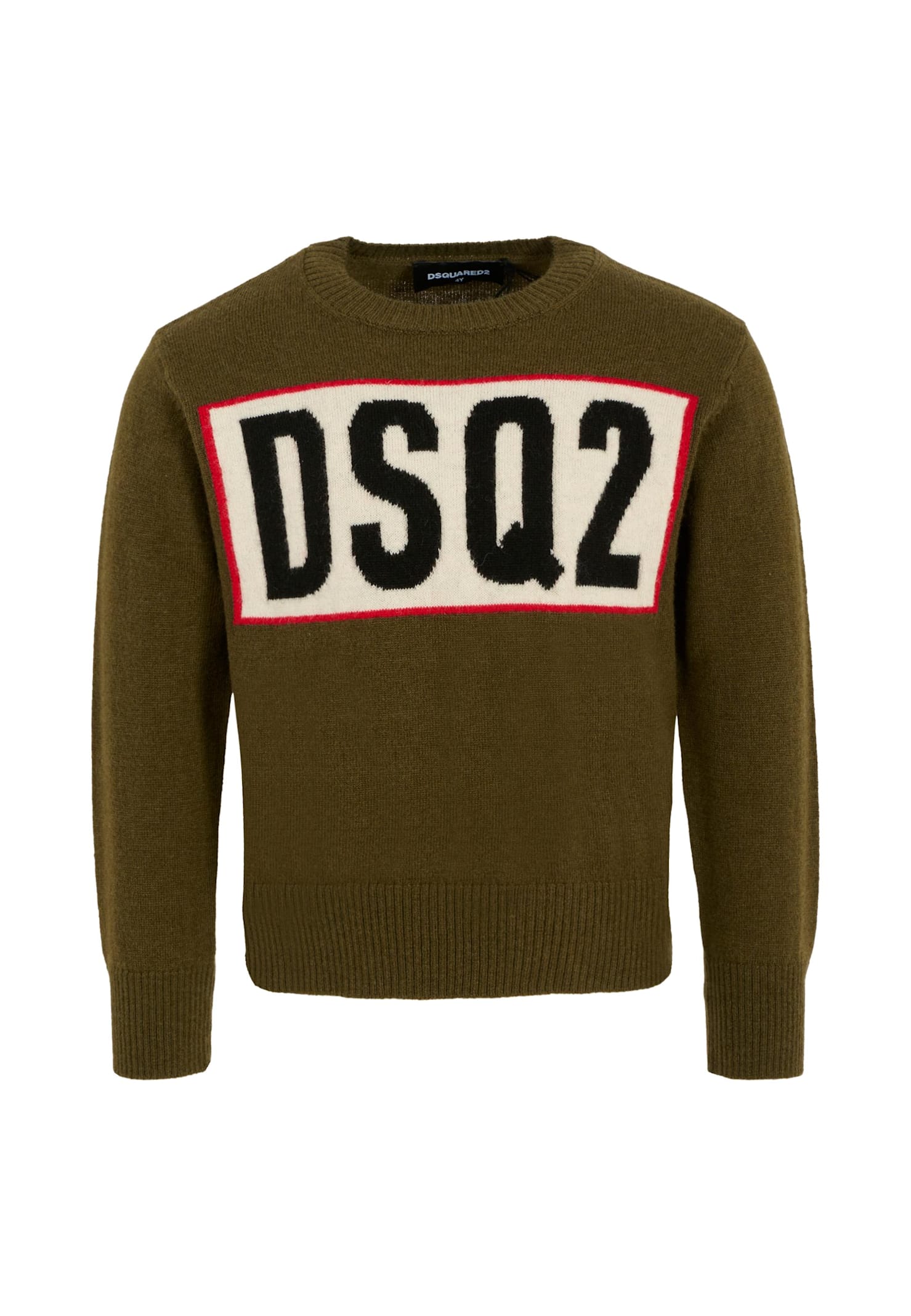 Dsquared2 Logo-intarsia Wool Sweater In Green