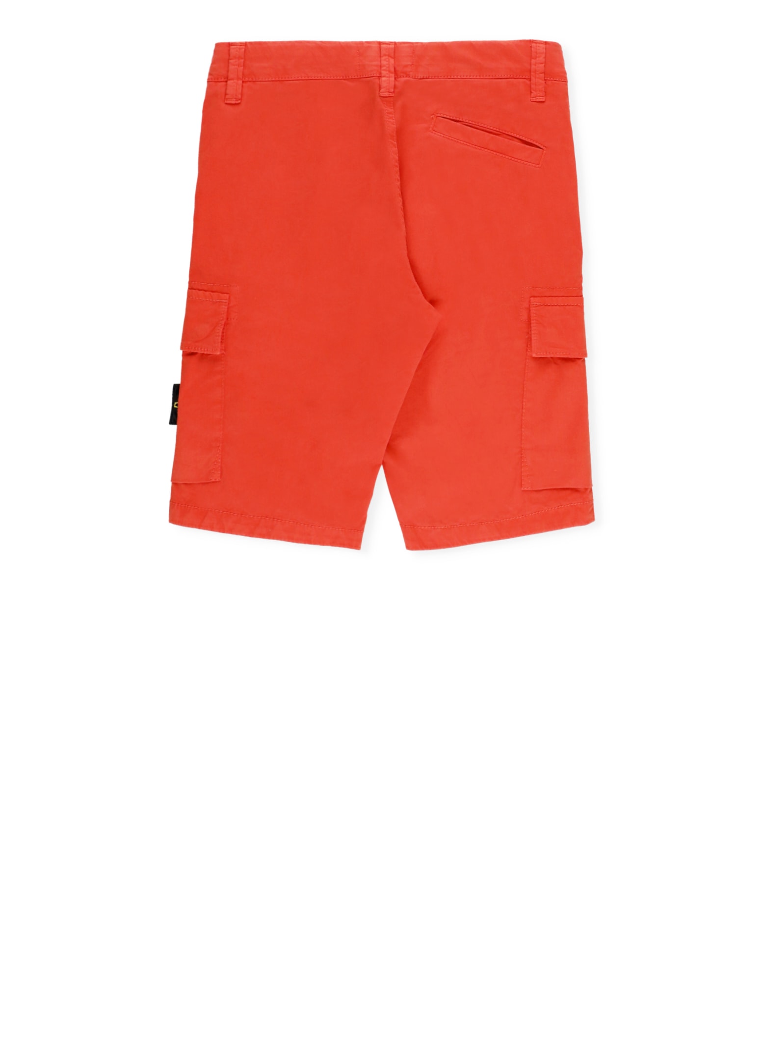 Shop Stone Island Cotton Bermuda Shorts In Orange