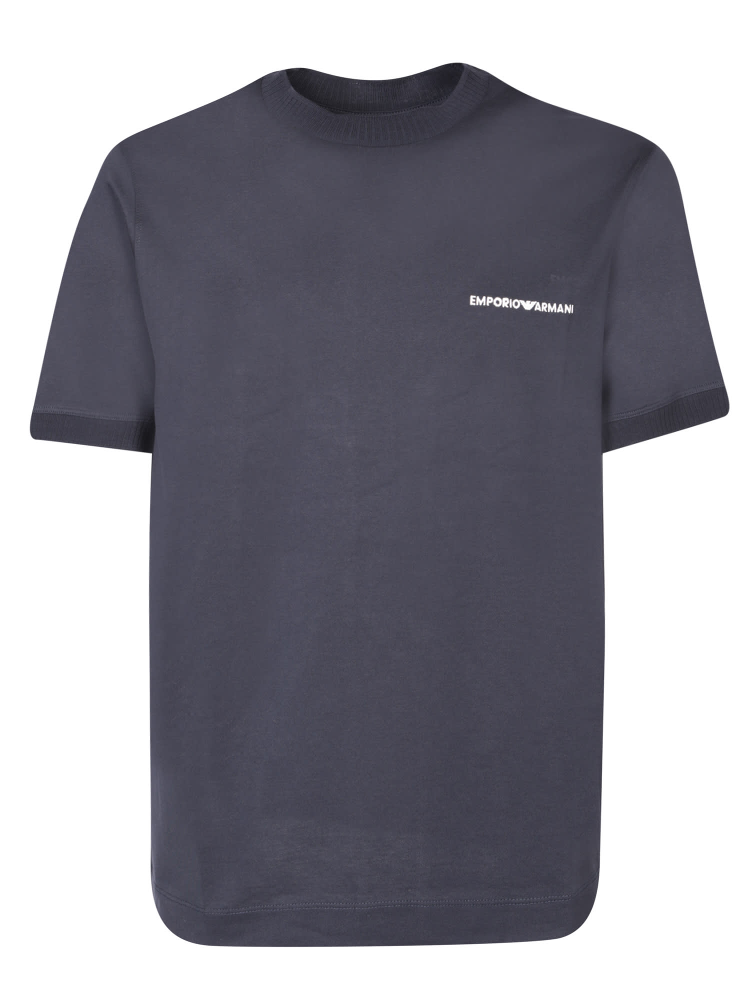 Shop Emporio Armani Micro Logo Blue T-shirt
