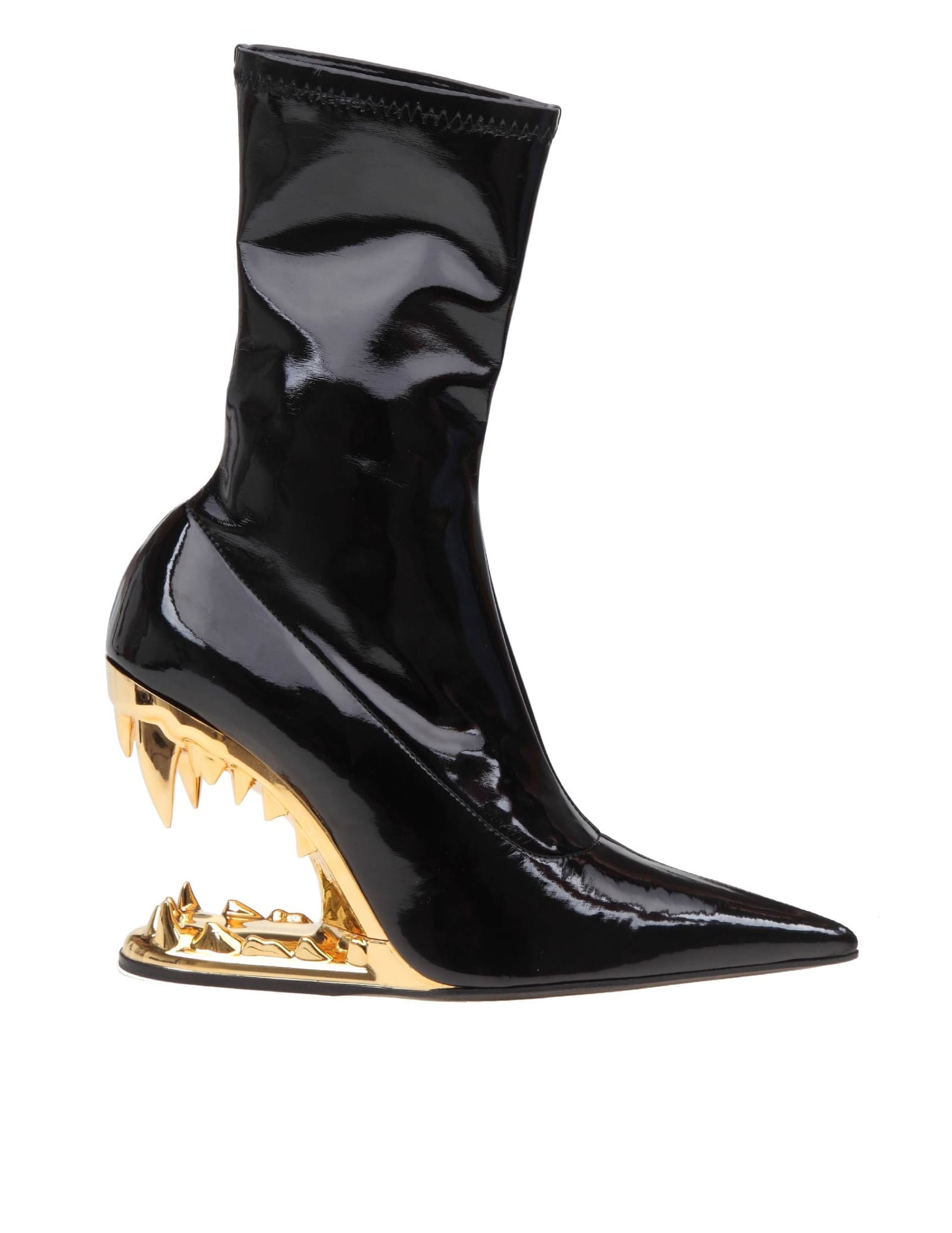 Gcds Decollete Ankle Boot Morso Stretch Vinyl Color Black In Gold
