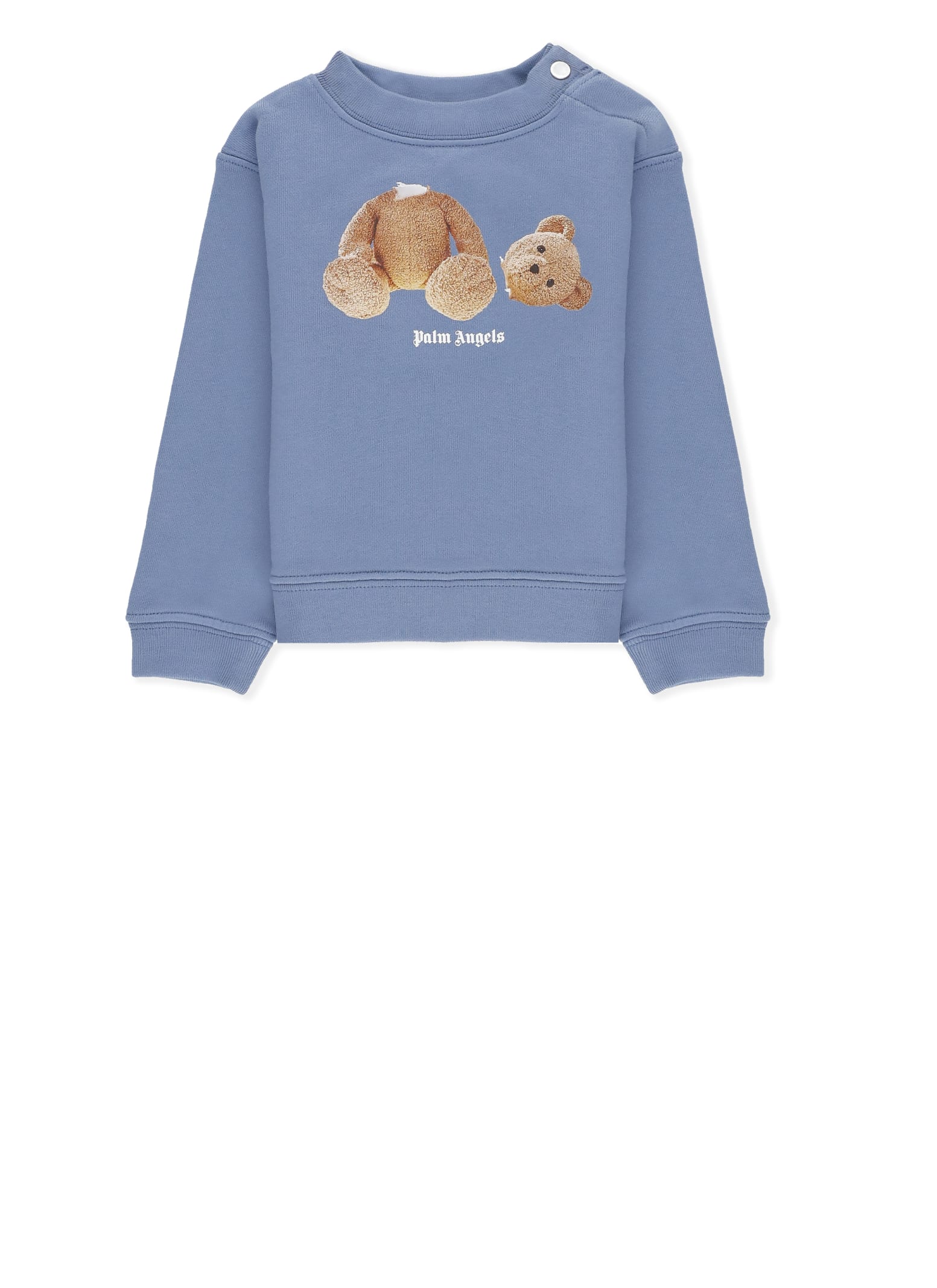 Shop Palm Angels Bear Crew Sweatshirt In Blue