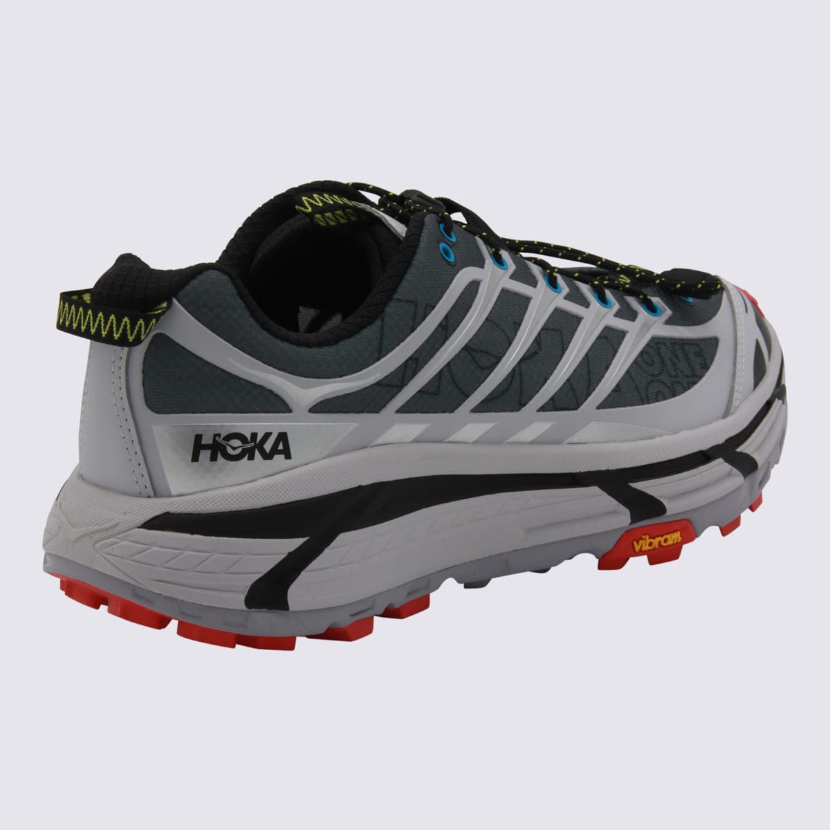 Hoka Mesh Trail Shoes With Quick-lace System In Gray