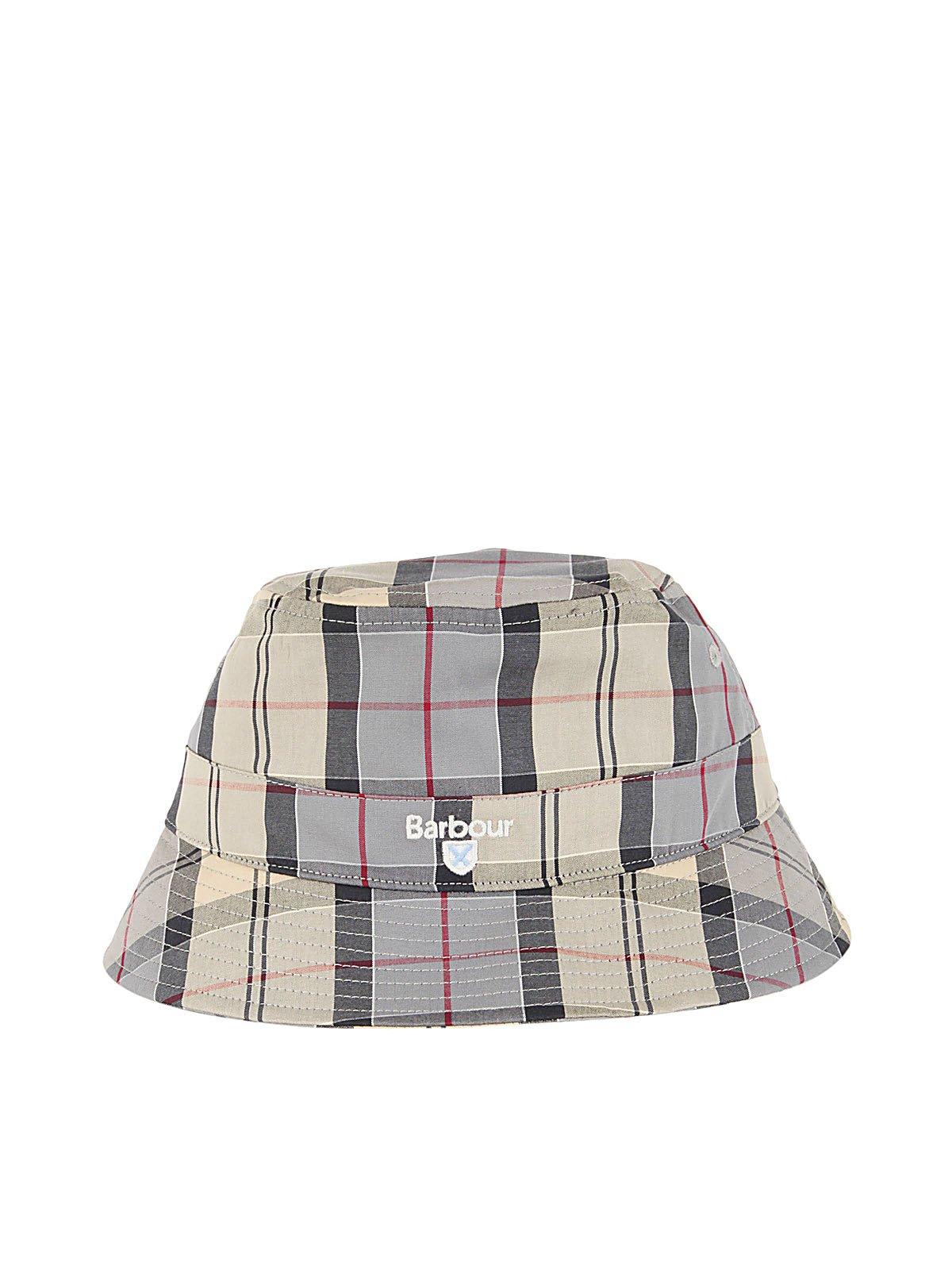 Logo Embroidered Checked Bucket Hat