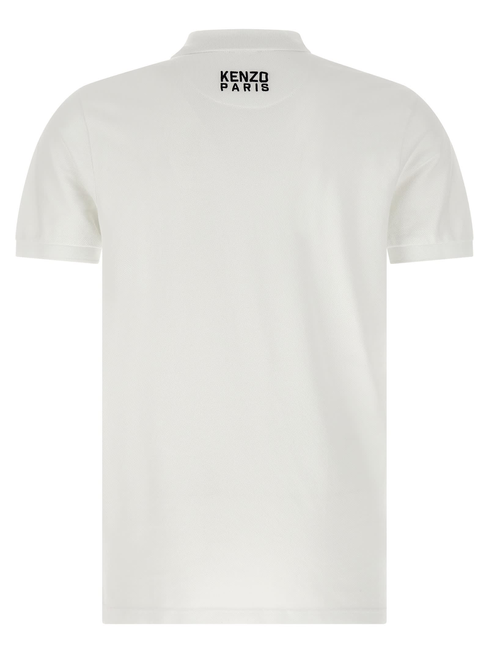 Kenzo White Cotton T-shirt With Embroidered Tiger Logo In White