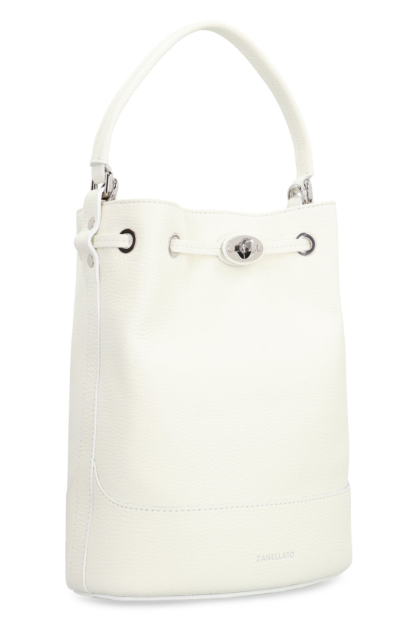 Zanellato Monda S Leather Bucket Bag In White