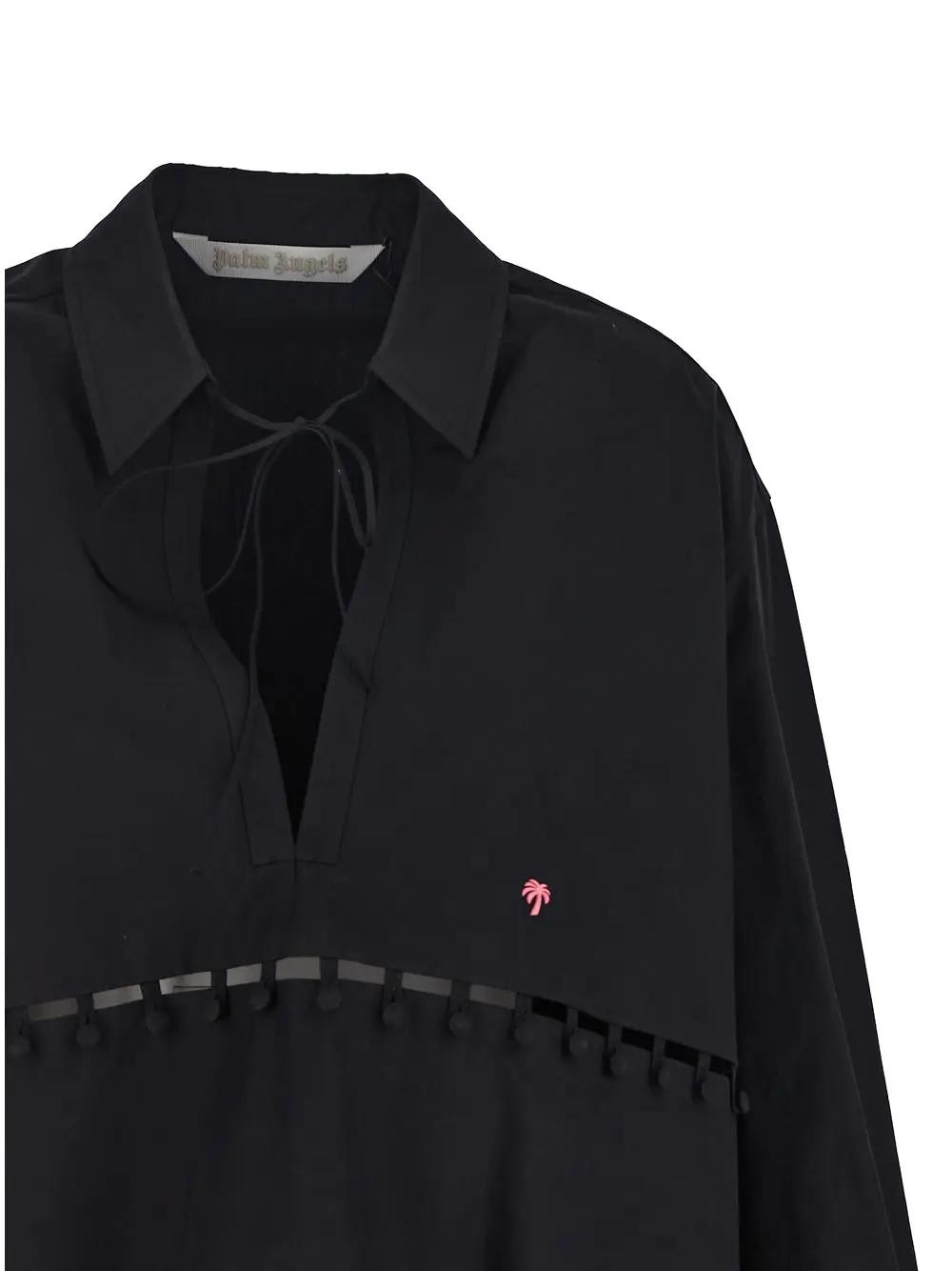 Shop Palm Angels Buttons Detail Shirt Dress In Black