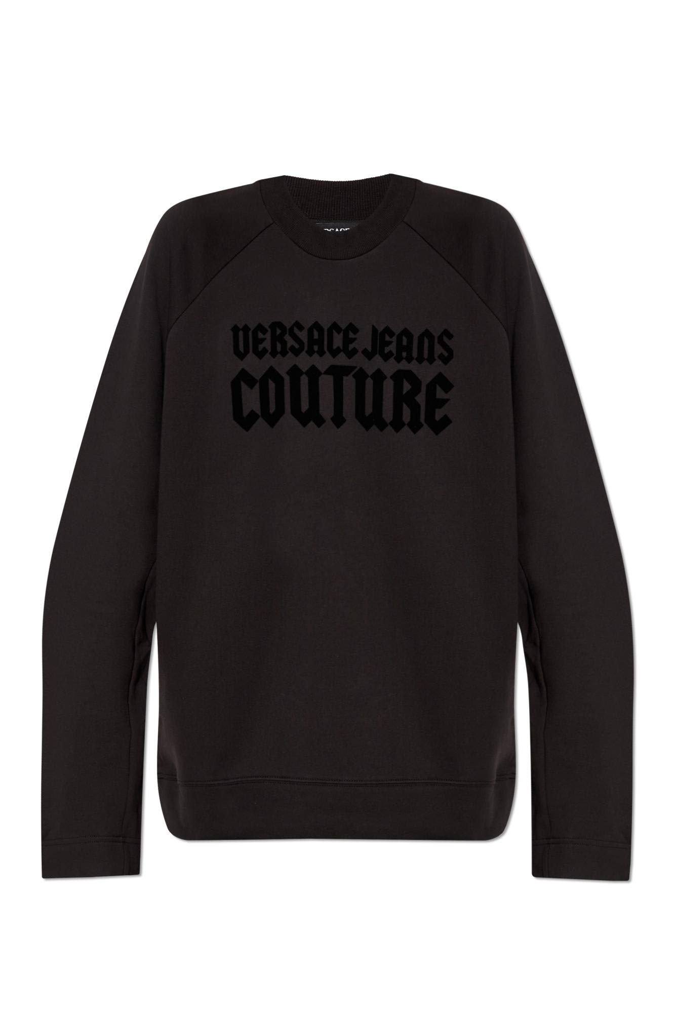 Shop Versace Jeans Couture Sweatshirt With Logo In Black