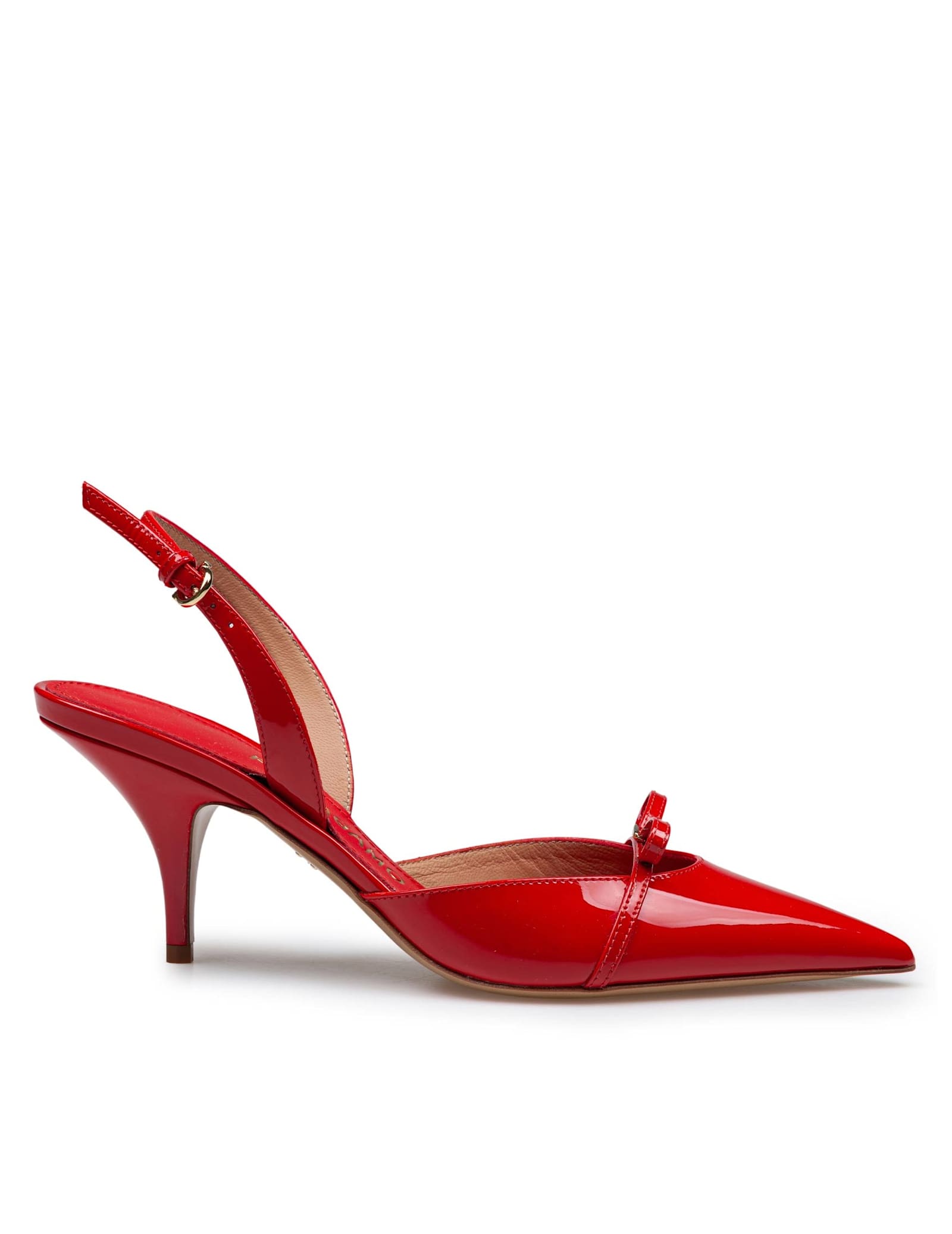 Ferragamo Mini Bow Red Patent Sling-back Pumps
