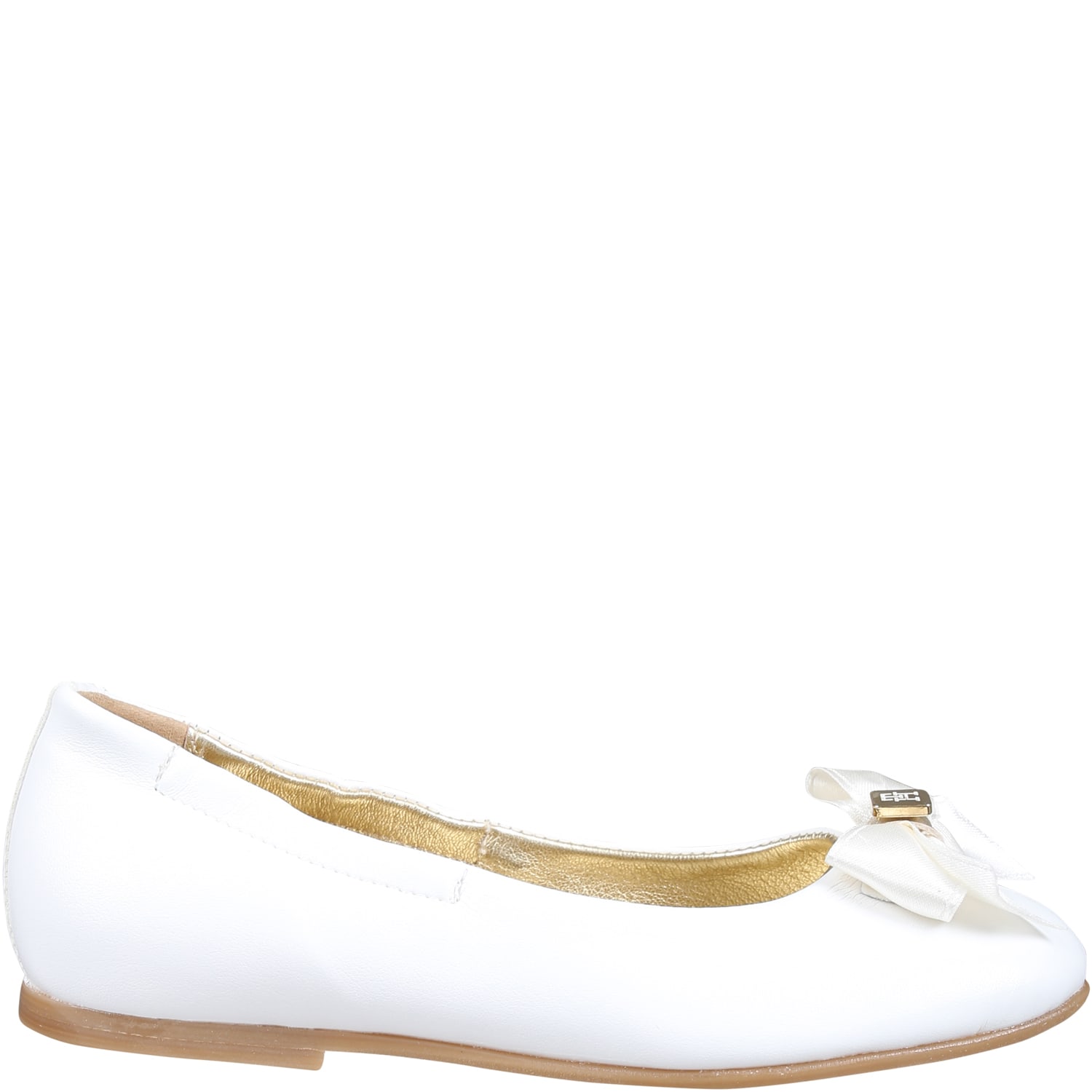 Shop Tommy Hilfiger White Ballerines For Girl With Bow And Logo