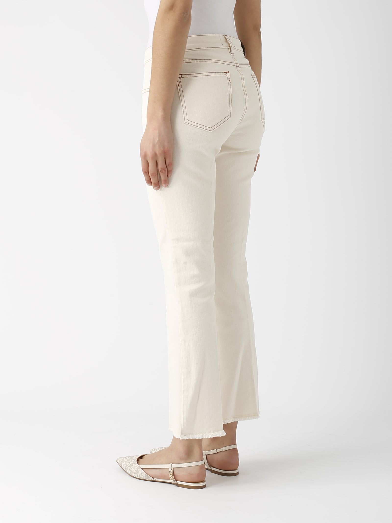 Shop Fay Denim. Cropped F.do 21 Jeans In Panna