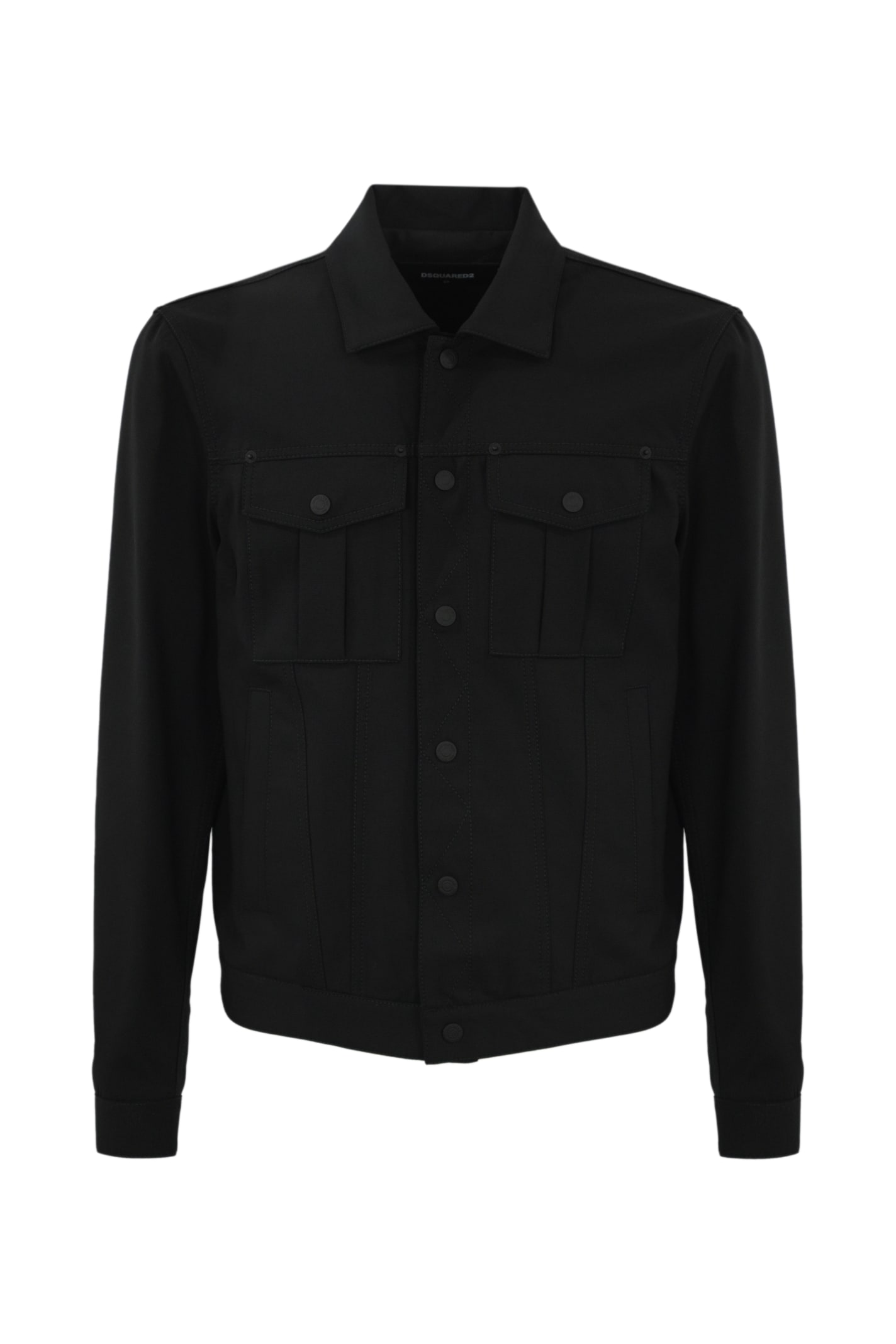 Shop Dsquared2 Wool Peacoat In Black