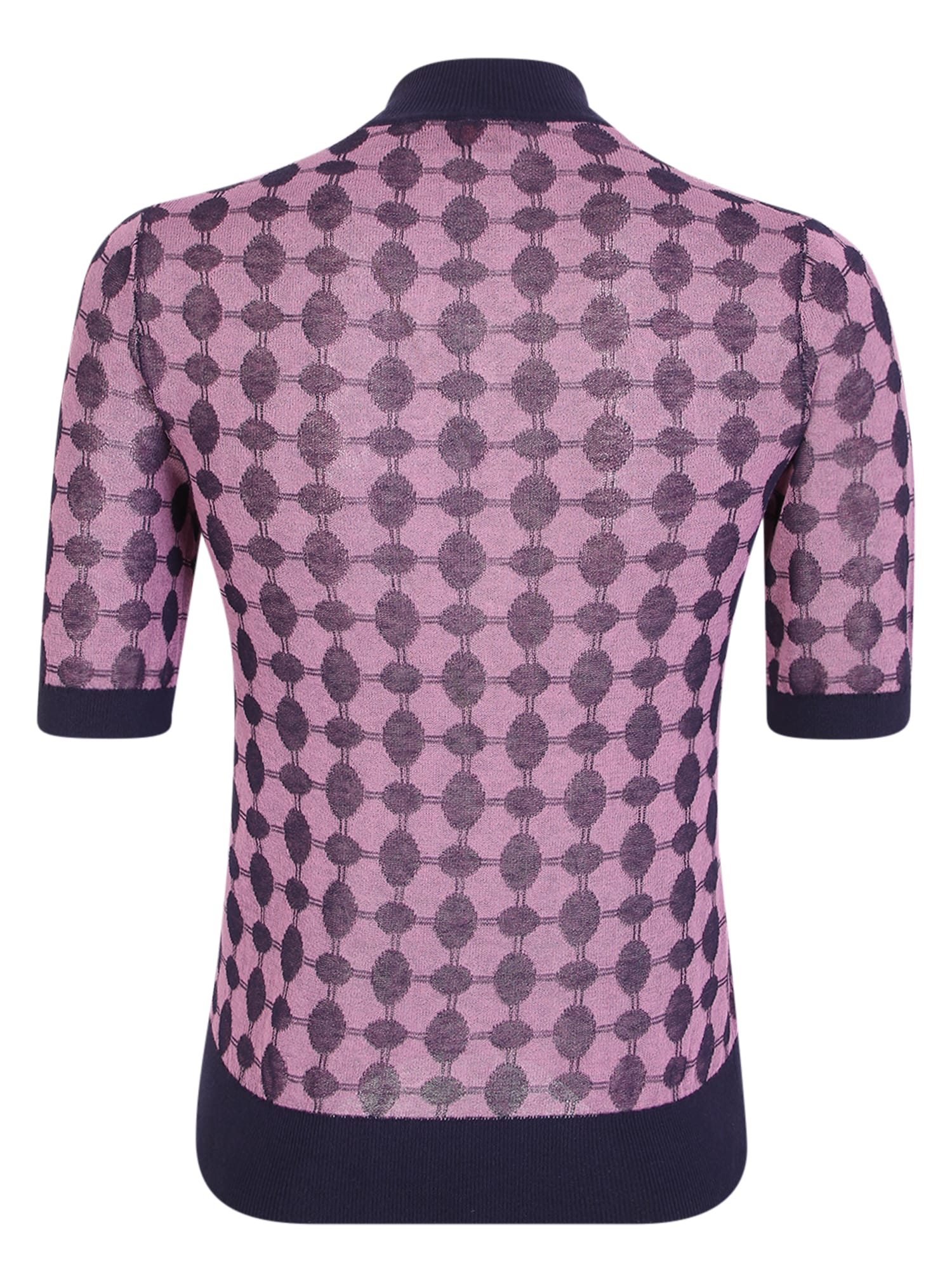 Shop Tory Burch Geometric Print High Neck Pullover In Purple