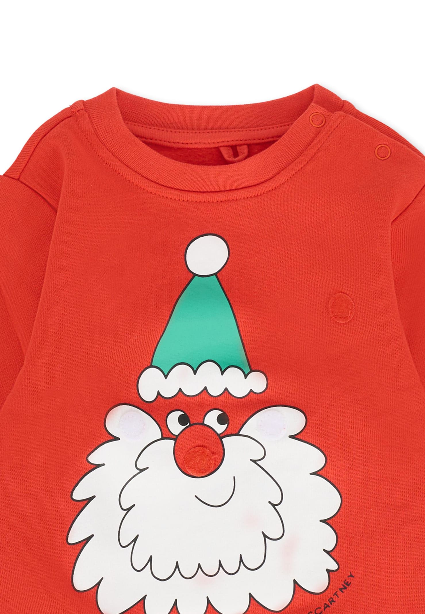 Stella Mccartney Red Sweatshirt For Babykids With Santa Claus In Red