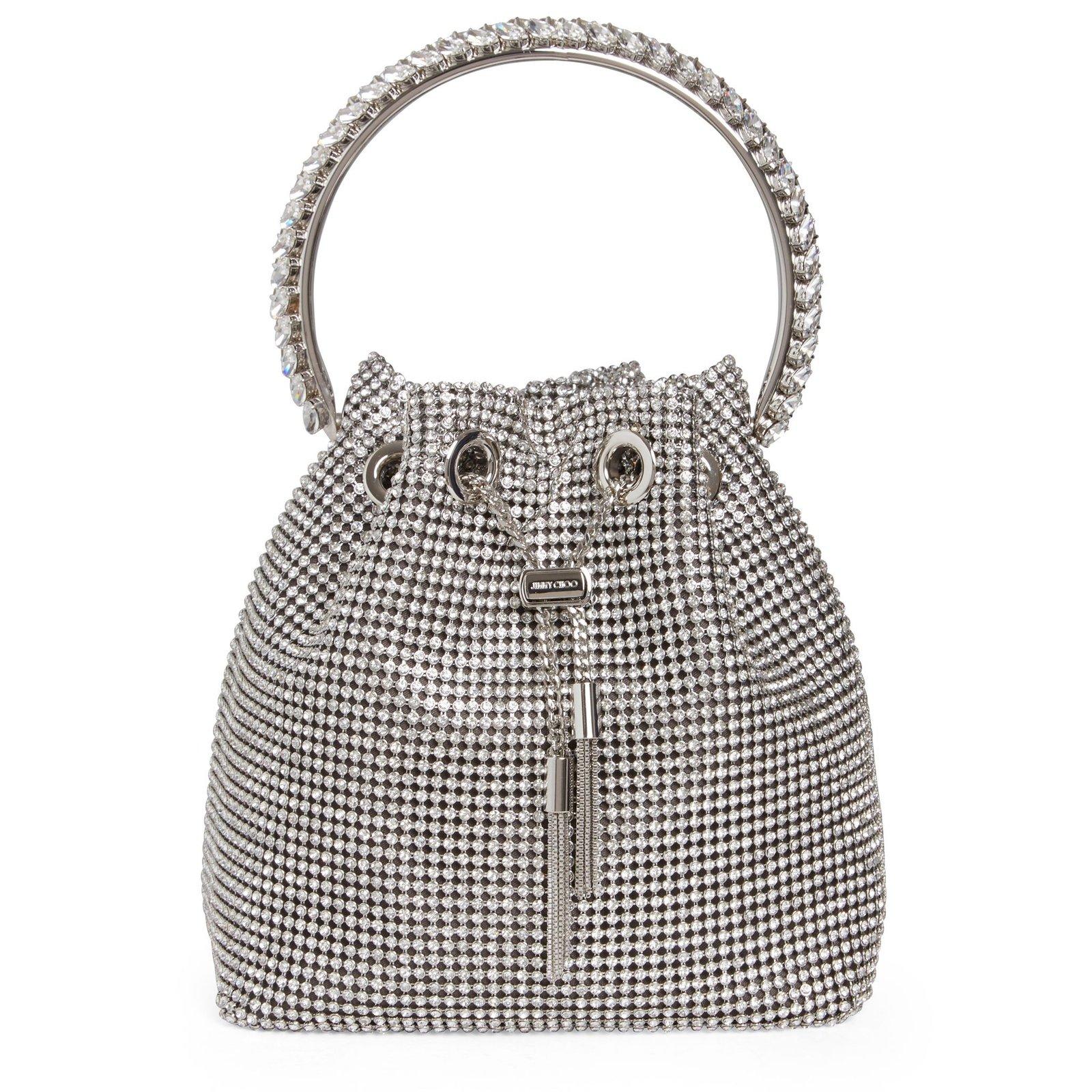 Shop Jimmy Choo Bon Bon Bucket Bag In Argento