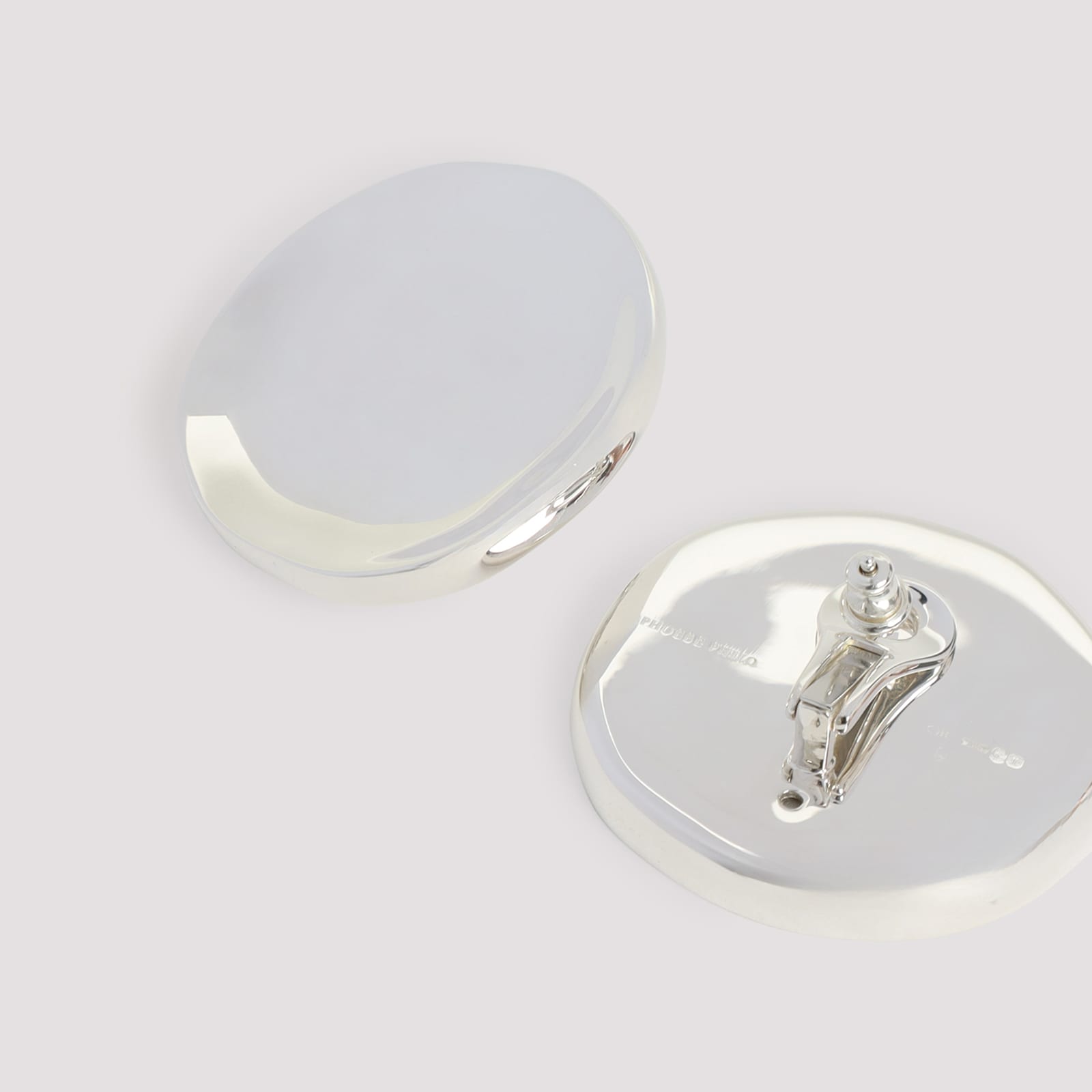 Phoebe Philo Medallion Dish Earrings In Metallic