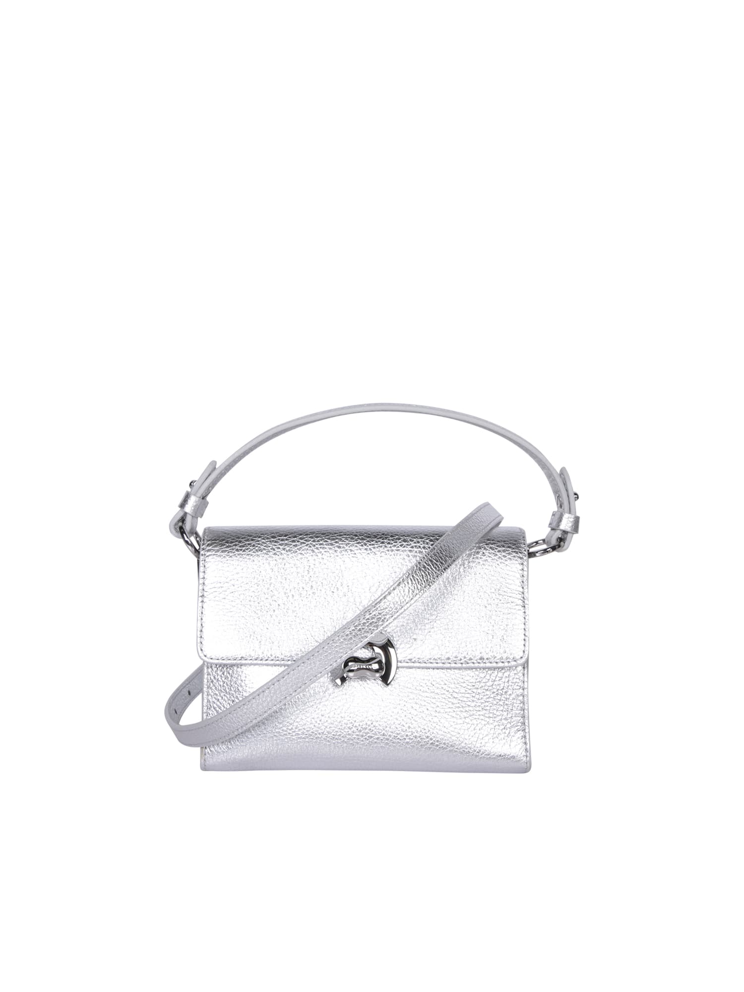 Shop Coccinelle Arlettis Mini Silver Bag In Metallic