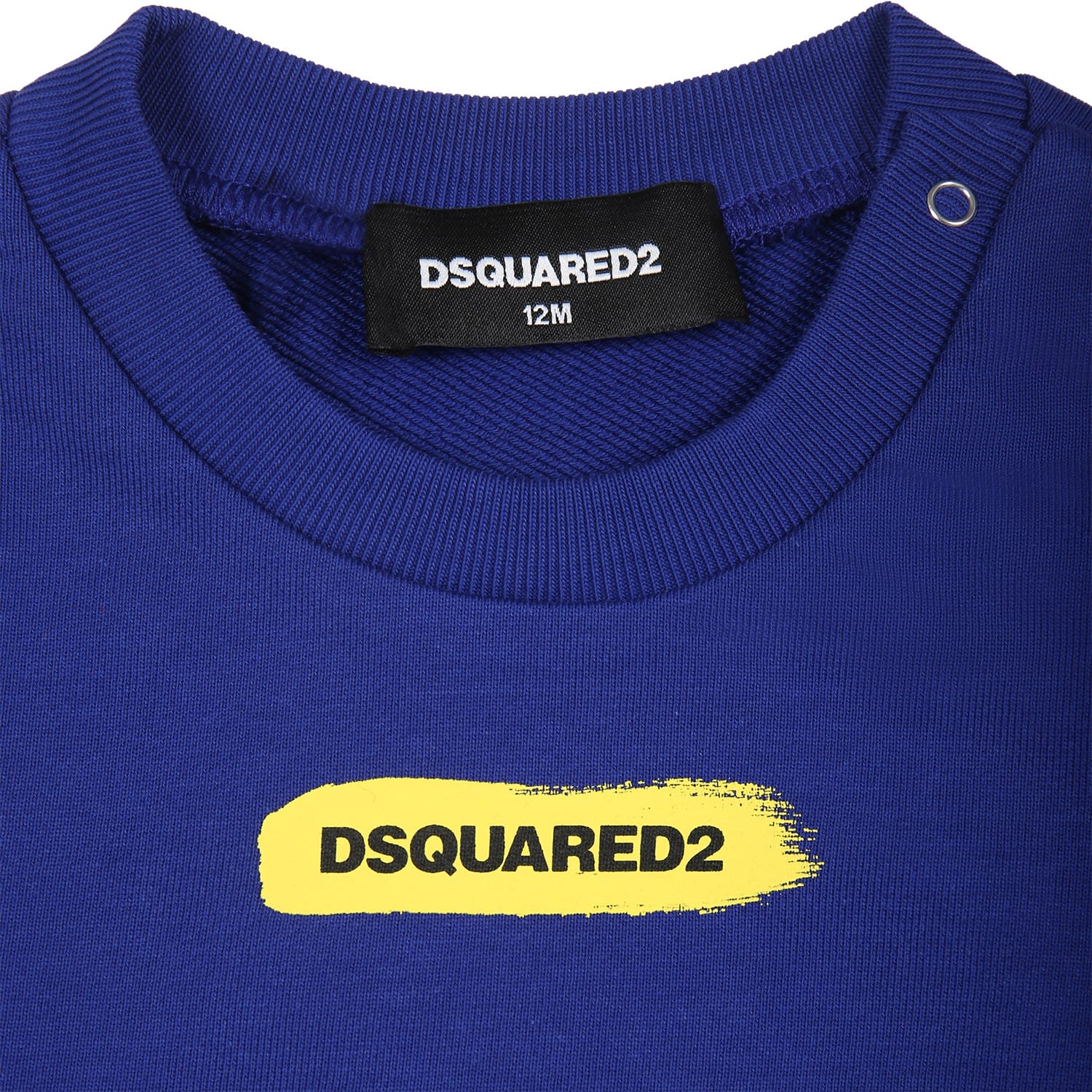 Shop Dsquared2 Light Blue Sweatshirt For Baby Boy With Logo