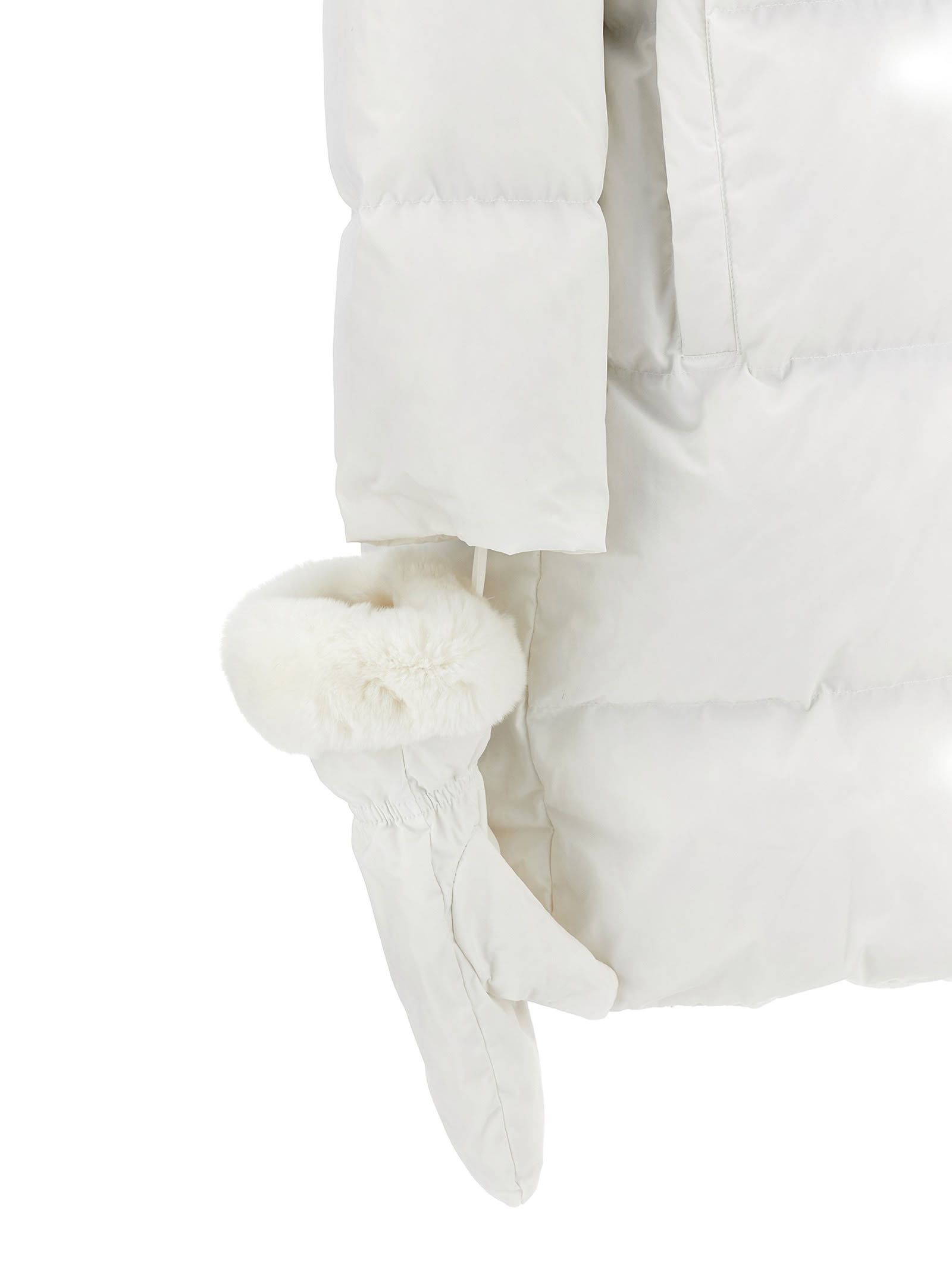 Shop Yves Salomon Doudoune Long Down Jacket In White