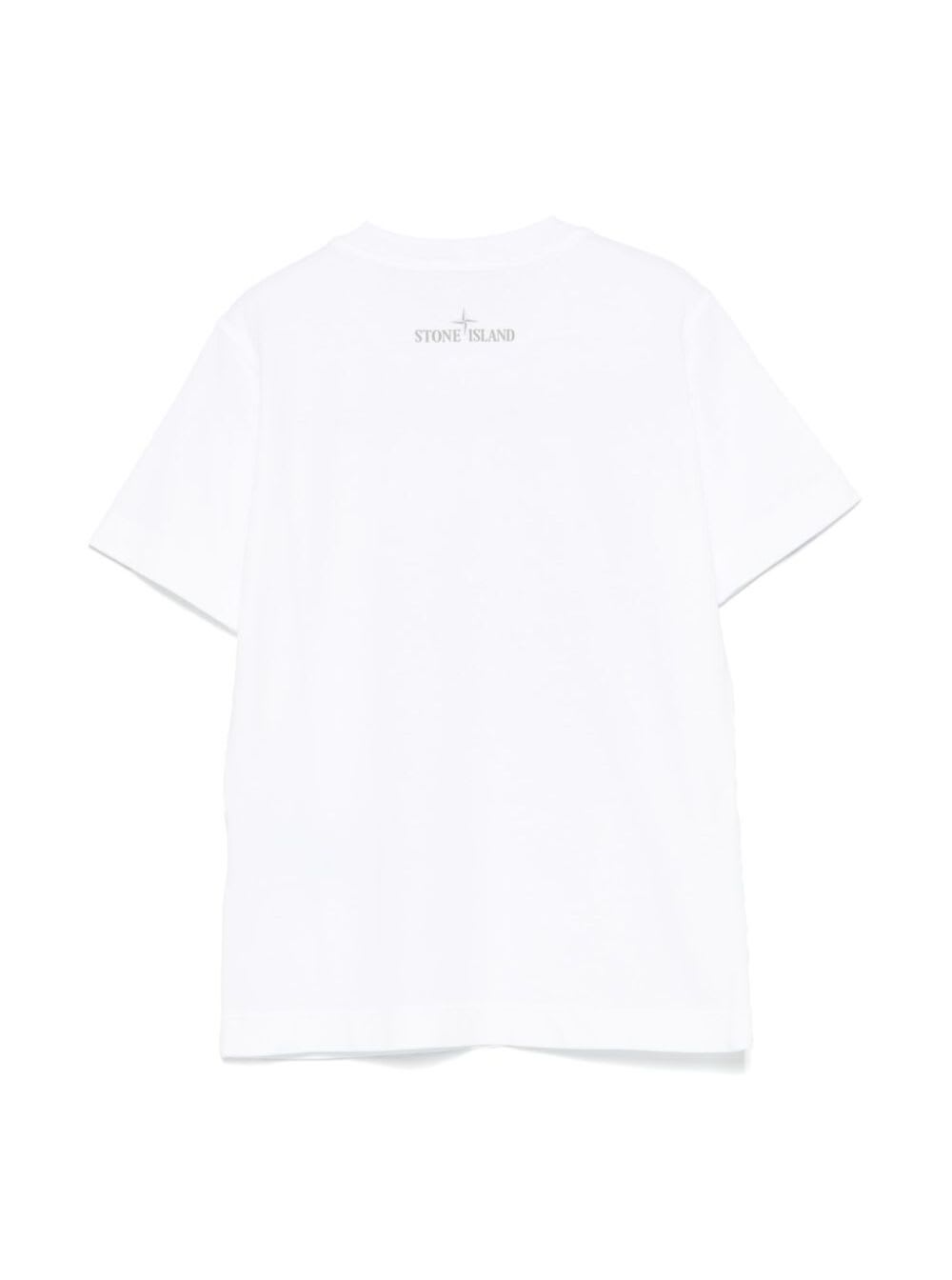 Stone Island Junior Compass-print T-shirt In White