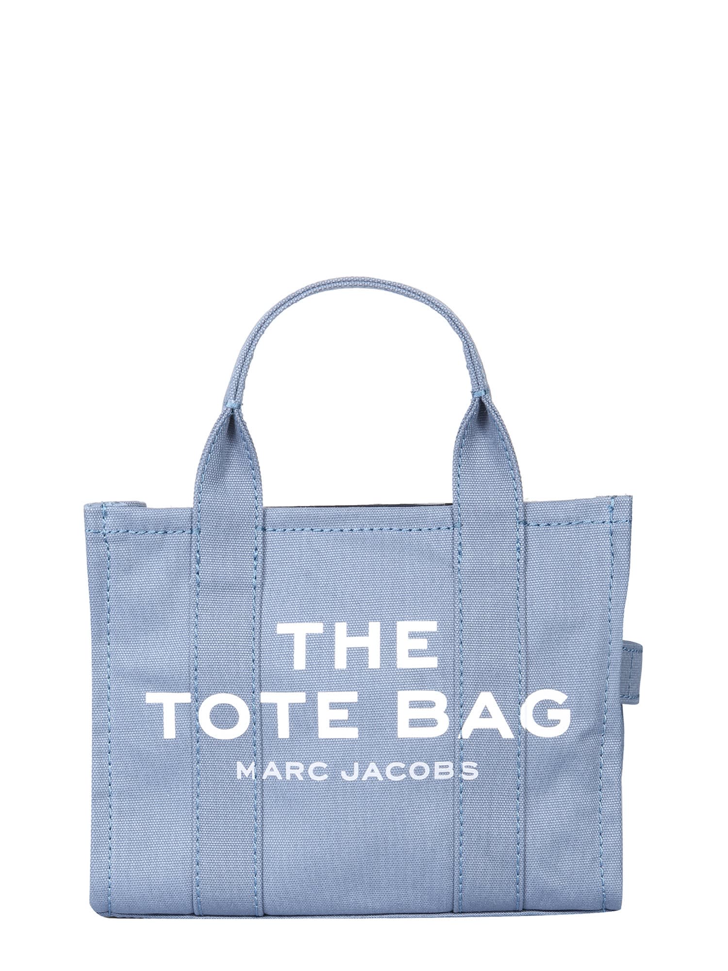 Shop Marc Jacobs Tote Bag The Mini Traveller In Blue Shadow